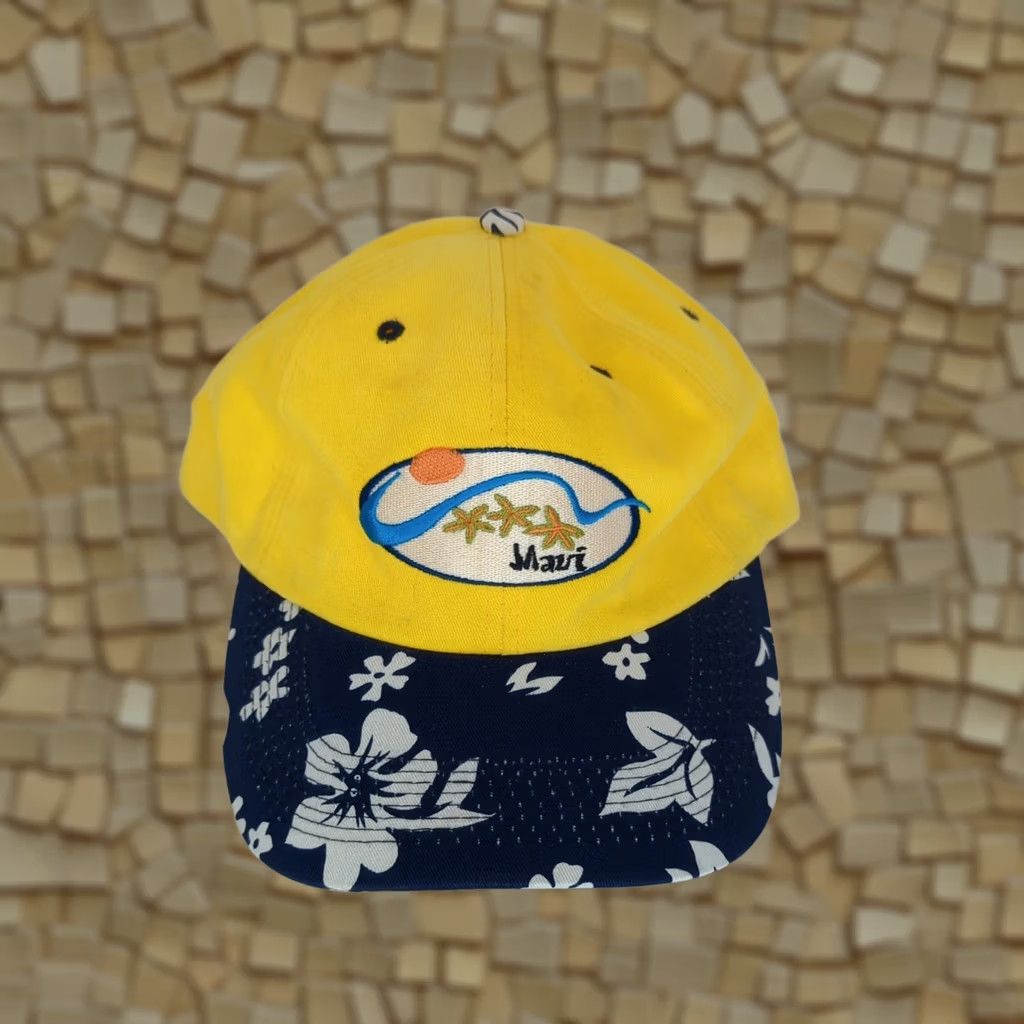 Vintage VINTAGE Loop Hawaii Ball Hat Floral Yellow Embroidered Diamond Head Baseball Cap Men Adjustable Canvas Cotton USA Theme Size ONE SIZE - 1 Thumbnail