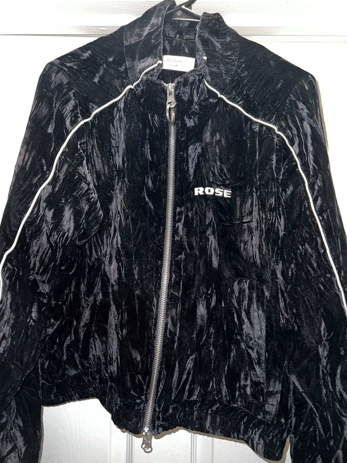 Martine Rose Martine Rose crushed velvet shrunken track jacket 