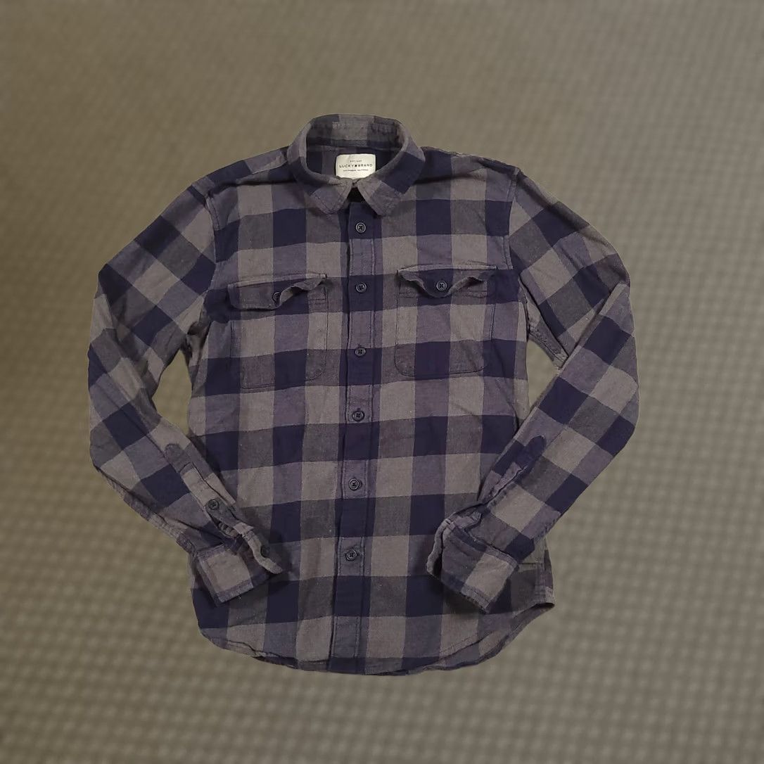 Lucky Brand Lucky Brand Button Up Flannel Shirt Mens S Blue Gray Plaid Casual Shirt Size US S / EU 44-46 / 1 - 1 Thumbnail