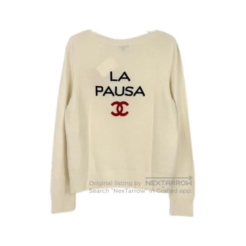 Chanel Chanel Beige classic logo cashmere sweater Size M / US 6-8 / IT 42-44 - 2 Thumbnail