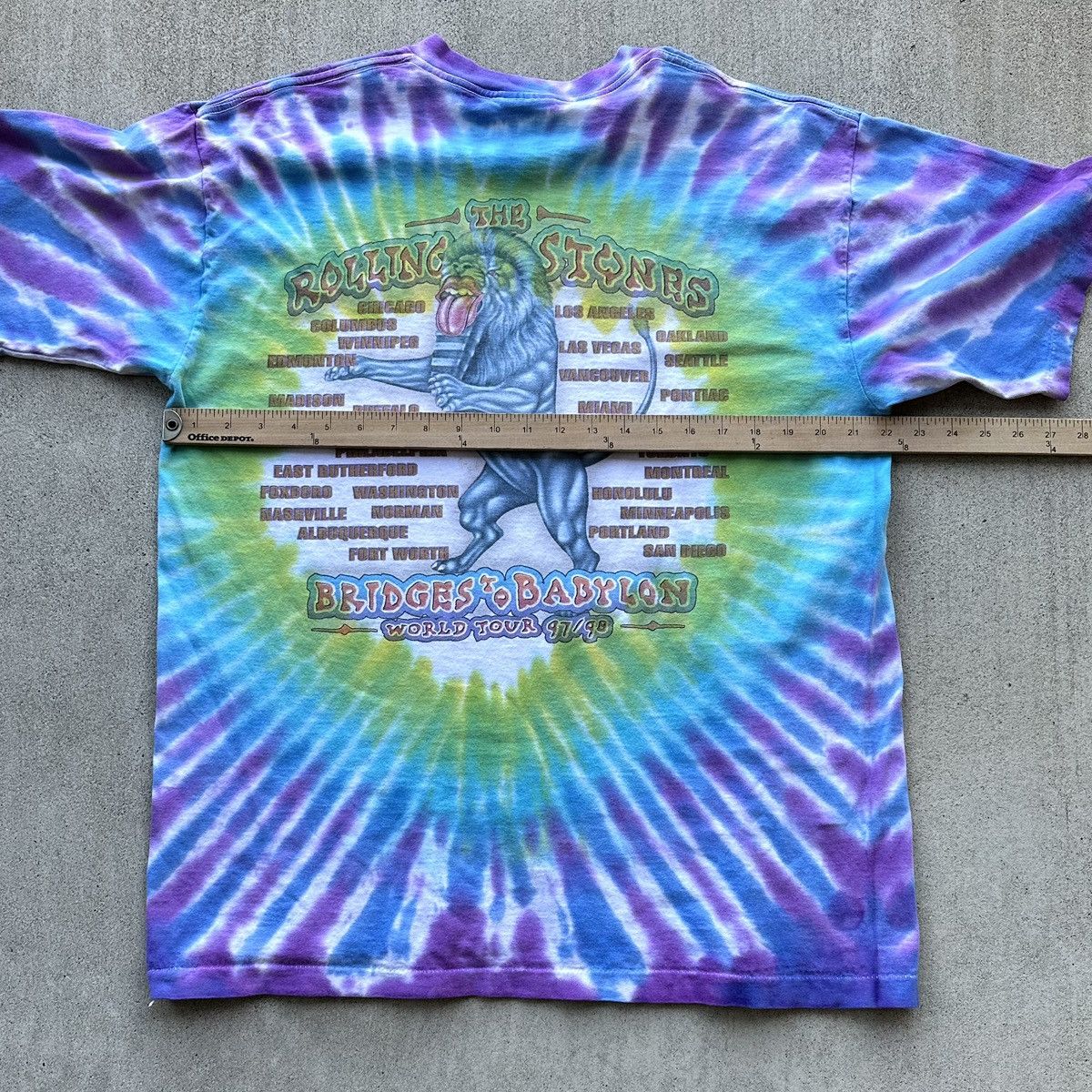 Band Tees × The Rolling Stones × Vintage Vintage Rolling Stones Band Tea 90S Single Stitch Tye Dye Size US XL / EU 56 / 4 - 7 Thumbnail