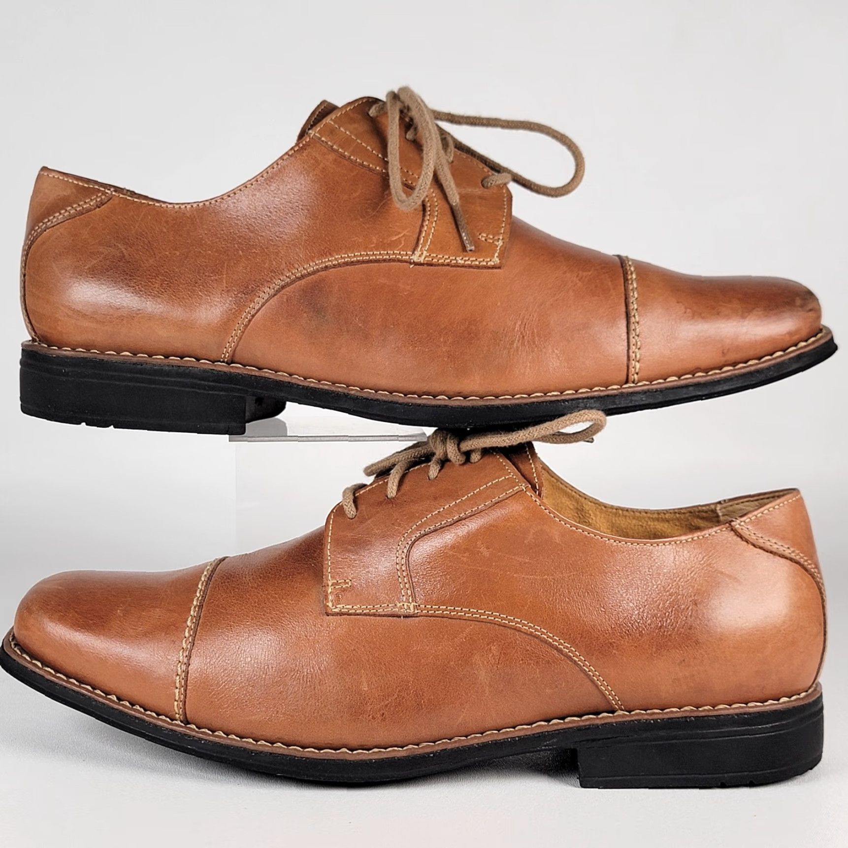 Sandro Moscoloni Sandro Moscoloni Shoes Mens 13 M Brown Leather Dress Cap Toe Derby Square Toe Size ONE SIZE - 5 Thumbnail