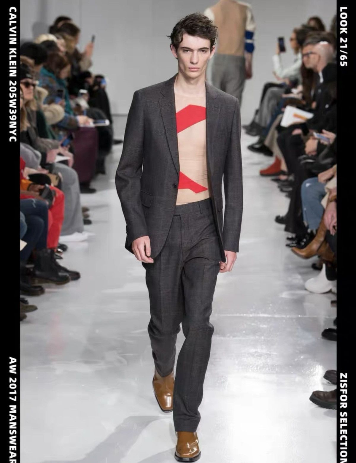 Calvin Klein CALVIN KLEIN 2017 Runway Prince of Wales Check Wool Blazer Size 38R - 2 Thumbnail