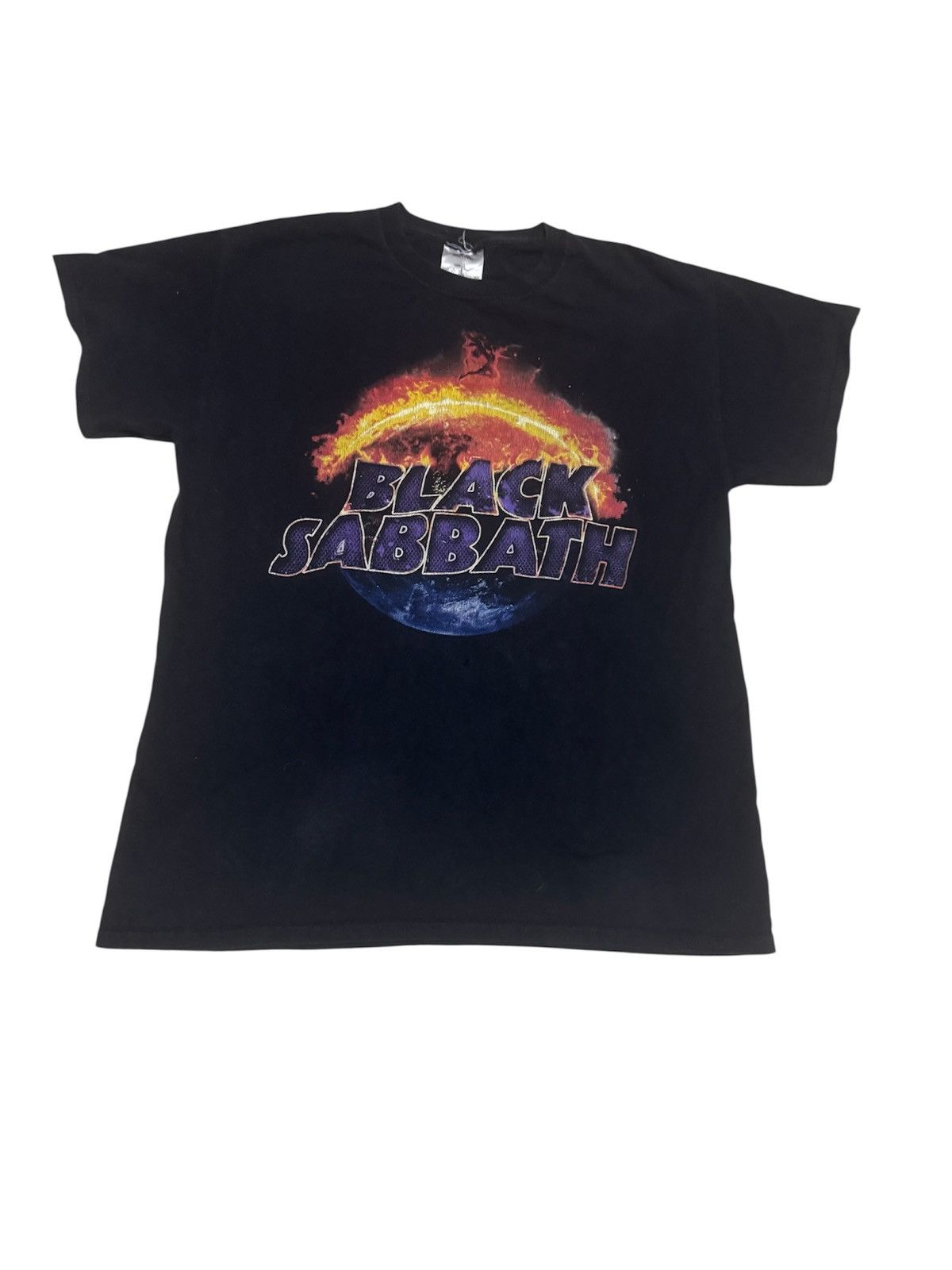 The End Tour Black Sabbath Flaming Planet Design Band Shirt