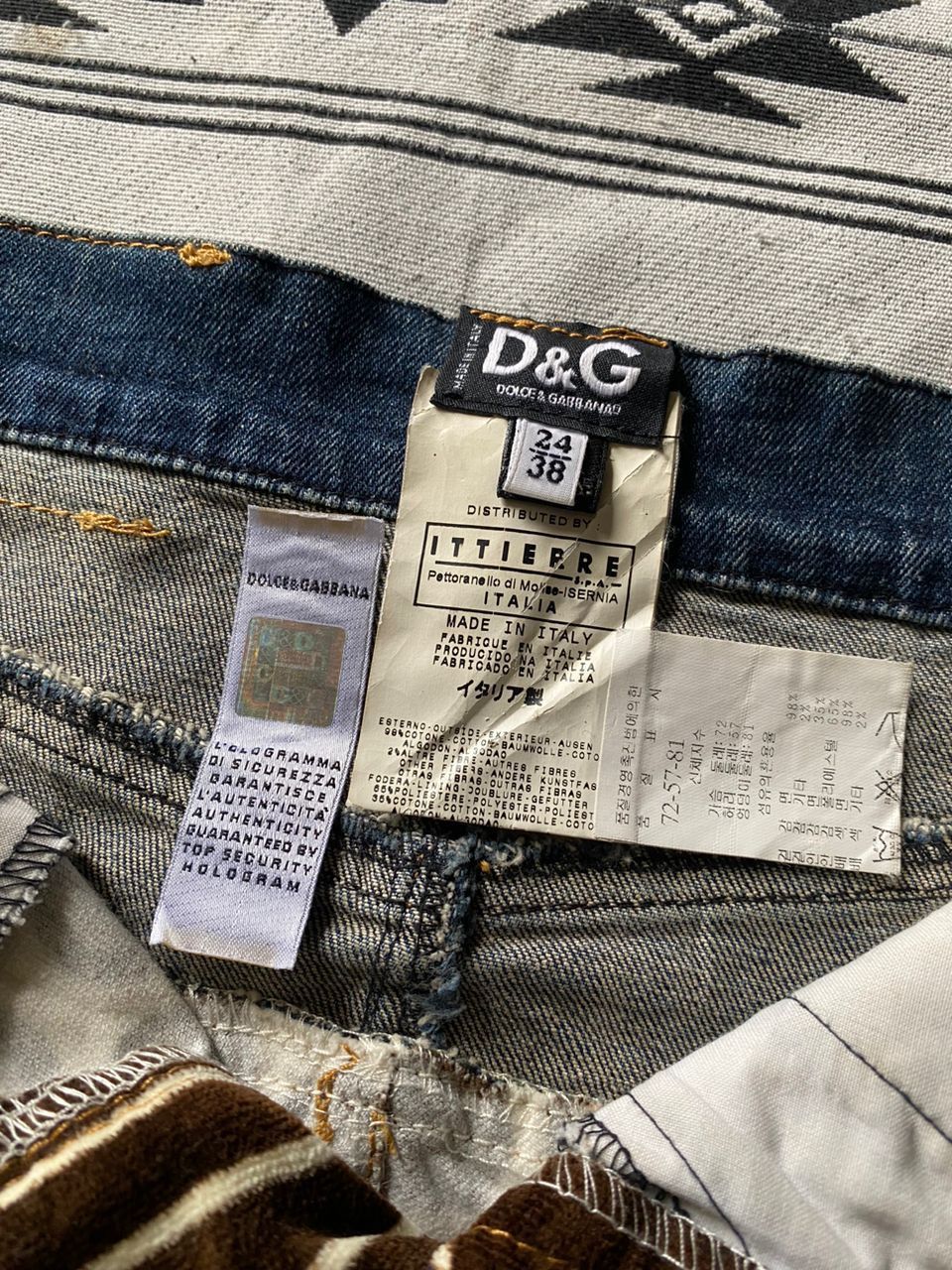 Dolce & Gabbana Vintage Dolce & Gabbana Denim Geo Pattern Skirt Size 28" / US 6 / IT 42 - 8 Thumbnail