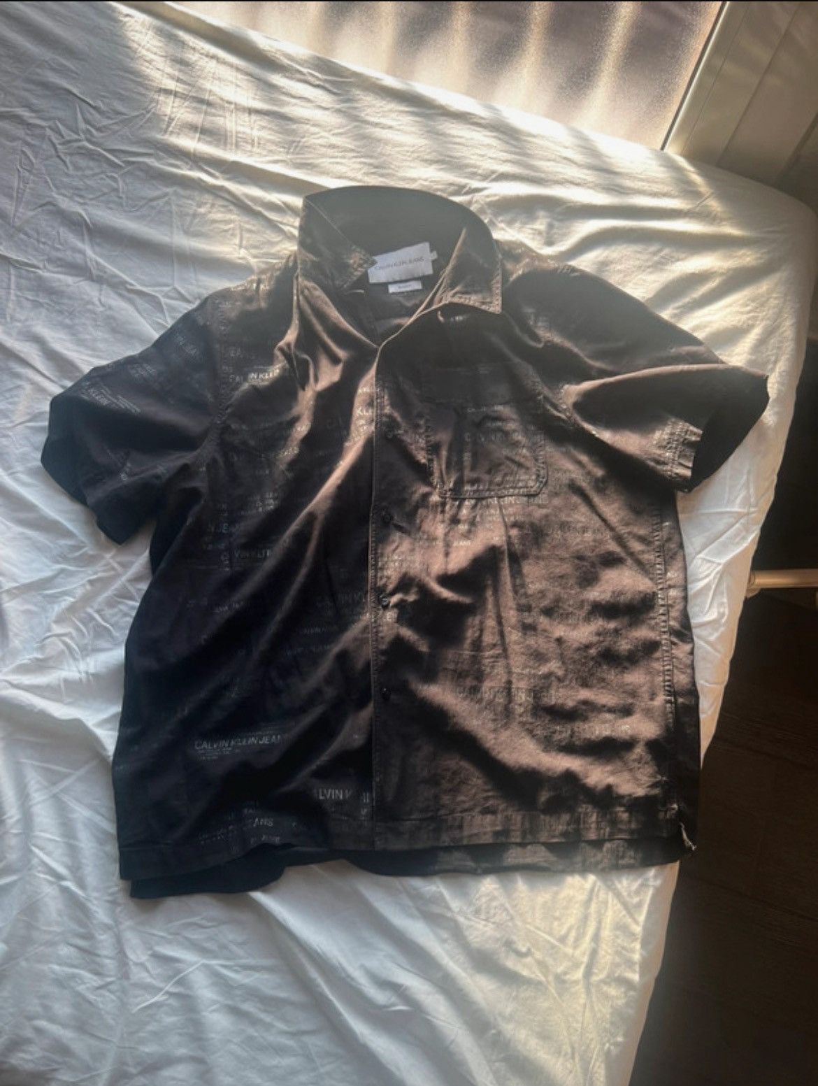 Calvin Klein × Vintage Calvin Klein Jeans All Over Logo Short Sleeve Shirt Size US L / EU 52-54 / 3 - 1 Thumbnail