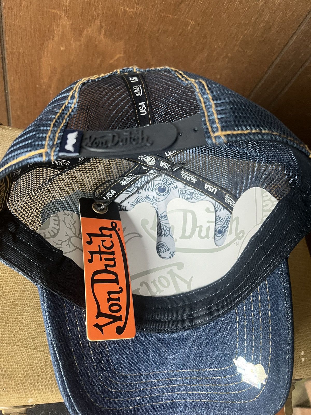 Von Dutch Von Dutch Blue Rhinestone Trucker Size ONE SIZE - 4 Thumbnail