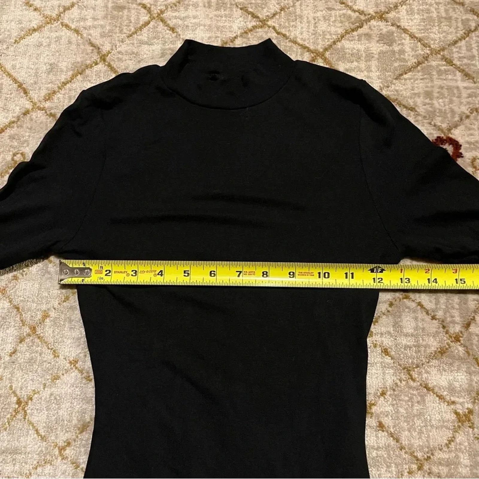 Asos Asos Bodysuit Turtleneck Mock Neck Black Long Sleeve Size 4 Size S / US 4 / IT 40 - 7 Thumbnail