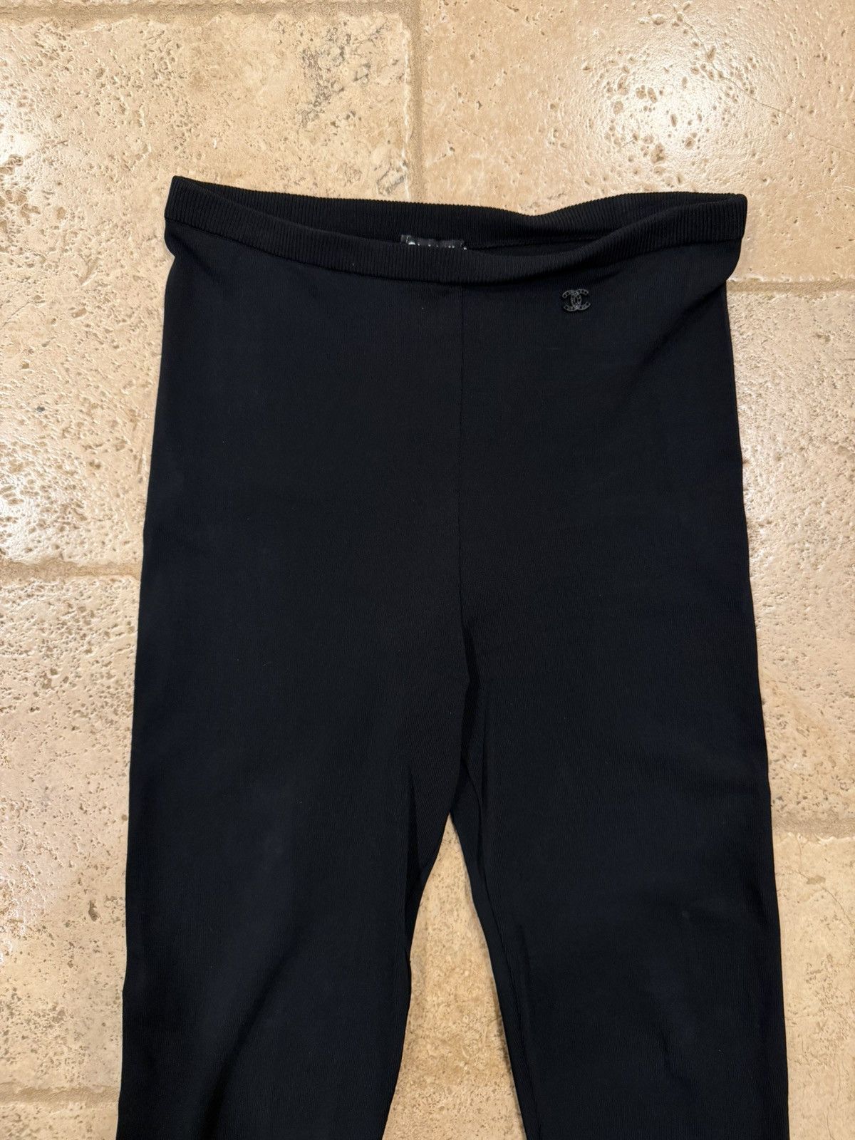Chanel Chanel Skinny Leg Spandex Black CC Logo Pants Size 25" / US 0 / IT 36 - 3 Thumbnail
