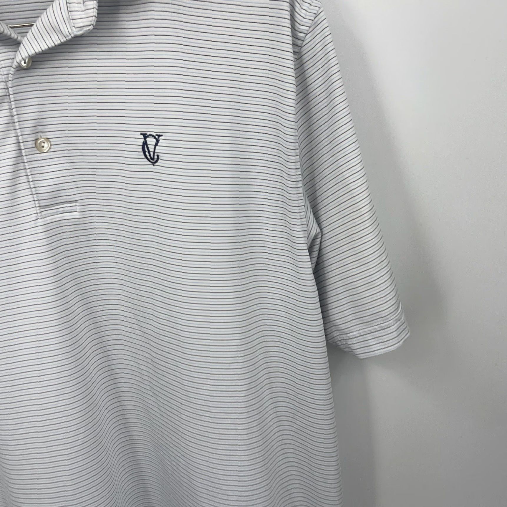 Peter Millar VINTAGE Peter Millar Polo Shirt Men Large Blue Short Sleeve Casual Golf Active Performance 90s Size US L / EU 52-54 / 3 - 6 Thumbnail
