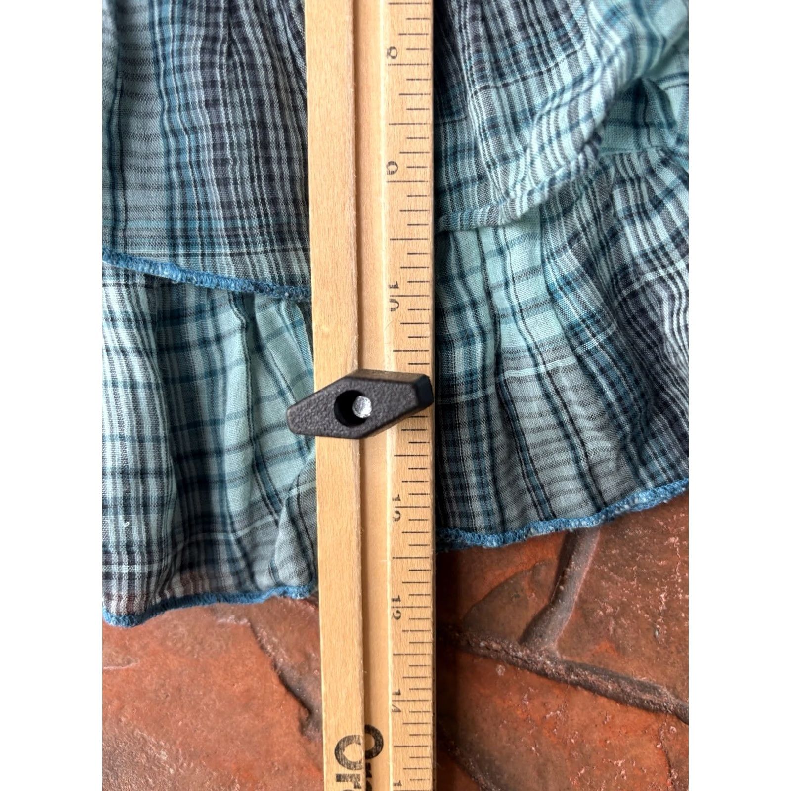 Vintage VINTAGE Elements Skirt Women Short Blue Plaid Ruffle Low Rise Grunge Skater XS/S Patterned Size 28" / US 6 / IT 42 - 6 Thumbnail