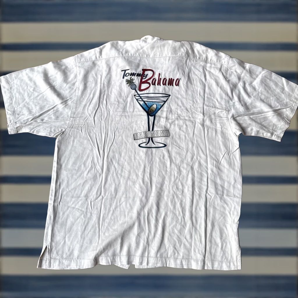 Tommy Bahama VINTAGE Tommy Bahama Bar None Martini Rayon Hawaiian Shirt Mens XL Embroidered Size US XL / EU 56 / 4 - 1 Thumbnail