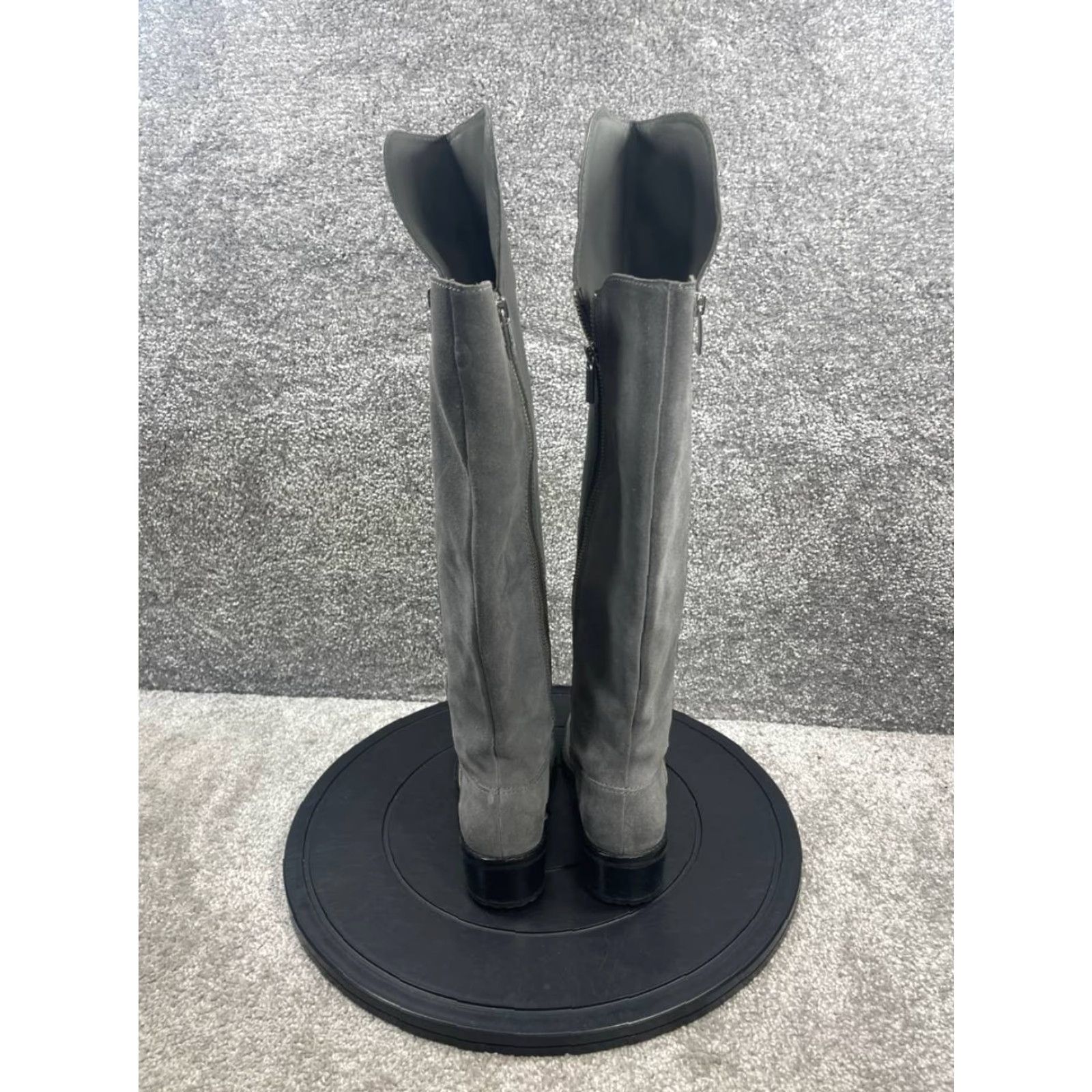 Michael Kors Michael Kors Boots Women Knee High Gray Leather Zip Riding Boot 5.5 M Bromley Size US 5.5 / IT 35.5 - 6 Thumbnail