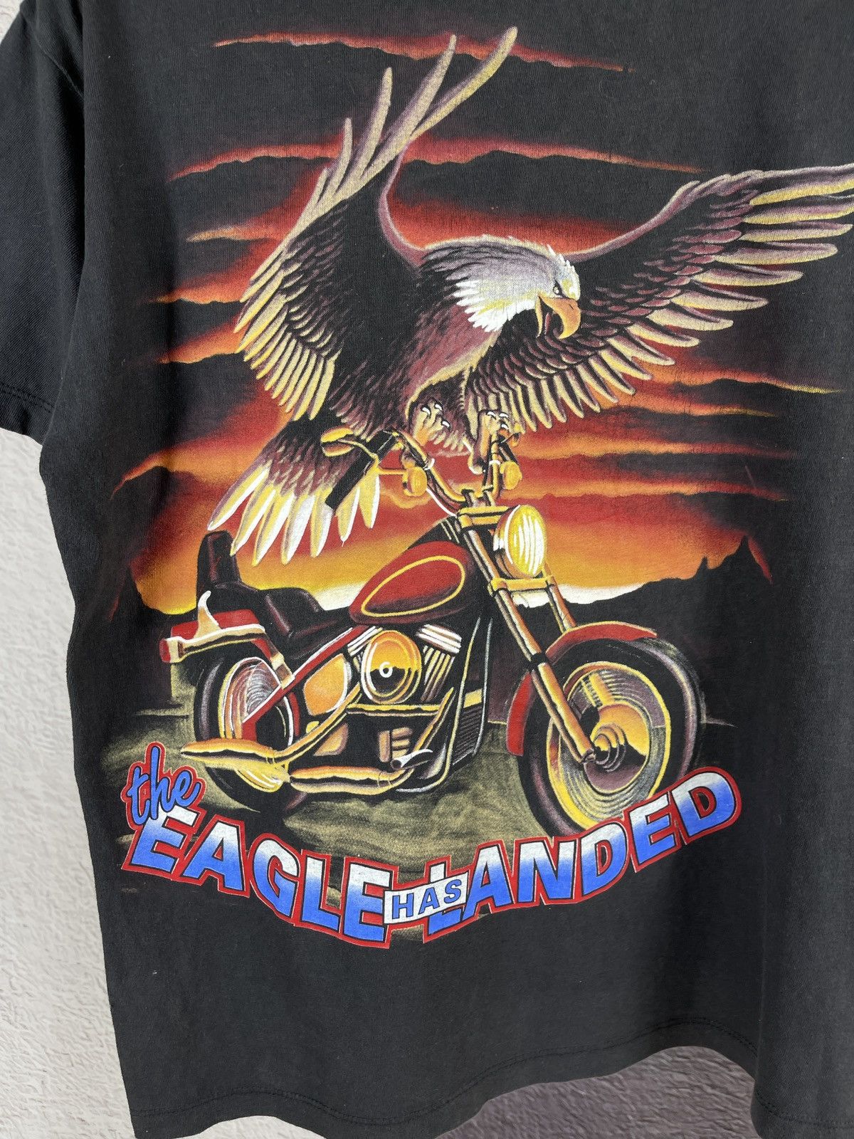 Vintage Vintage 90s the eagle has landed band tee motorcycle shirt Size US L / EU 52-54 / 3 - 4 Thumbnail