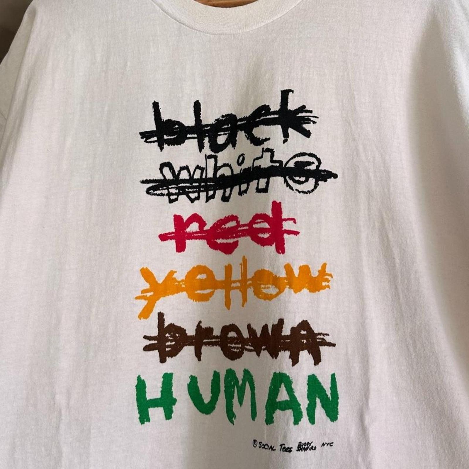 Hanes × Vintage White Race Social Tee Size US XL / EU 56 / 4 - 3 Thumbnail