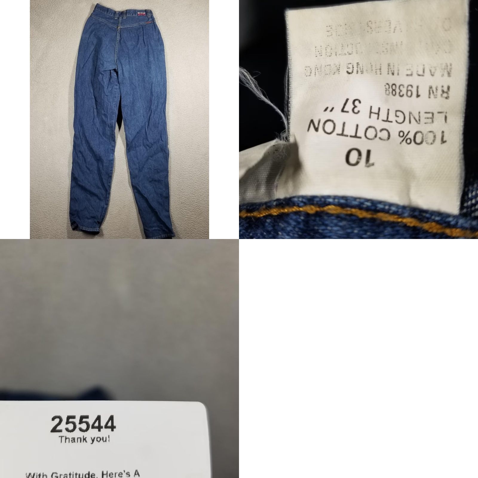 Vintage VINTAGE Brittania Jeans Womens 26X35 Blue High Rise Pleated Tapered Bareback 80s Size 26" / US 2 / IT 38 - 8 Thumbnail
