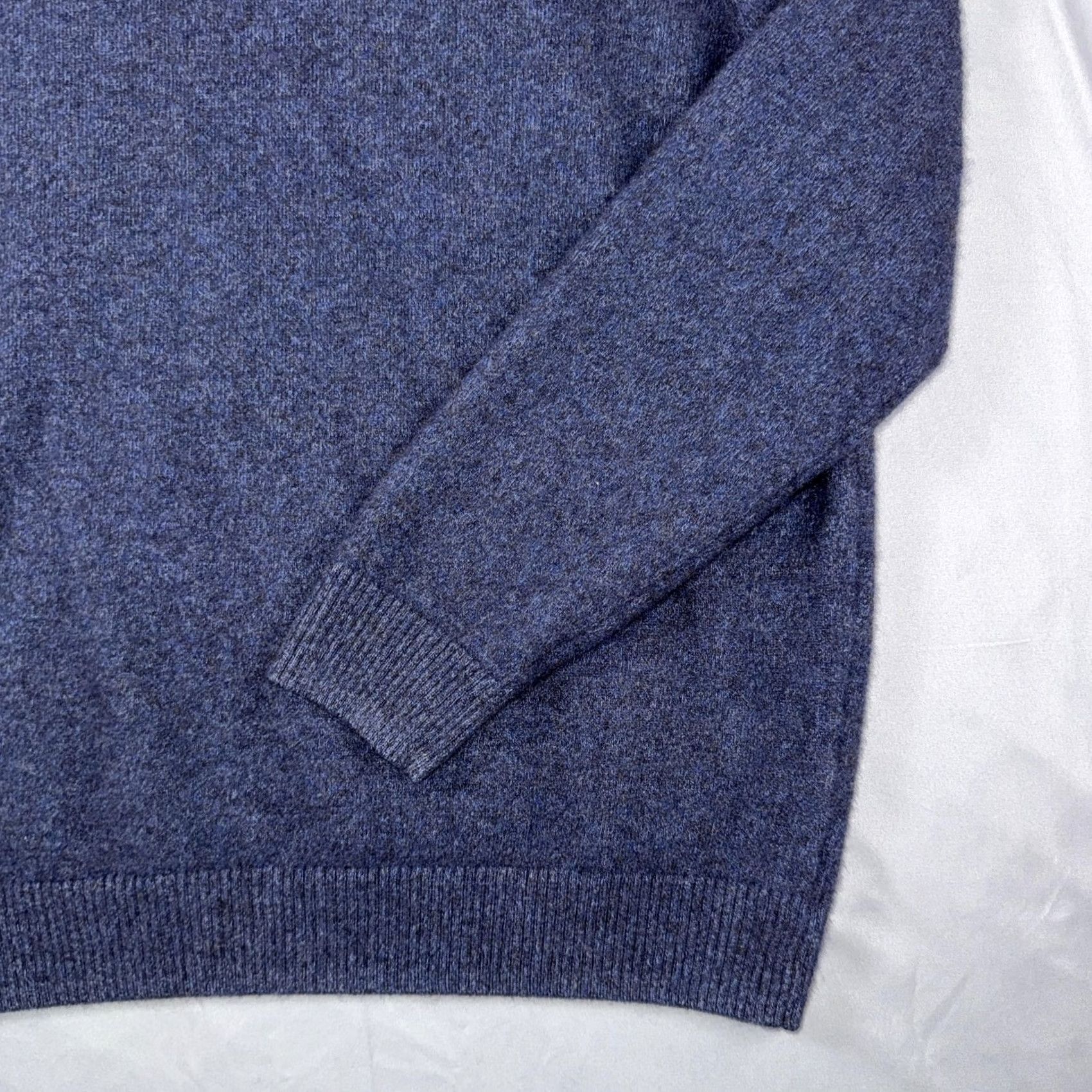 johnnie-O johnnie-O Sweater Mens XL Blue Wool Yak Cotton 1/4 Zip Mock Neck Knit Pullover Size US XL / EU 56 / 4 - 5 Thumbnail
