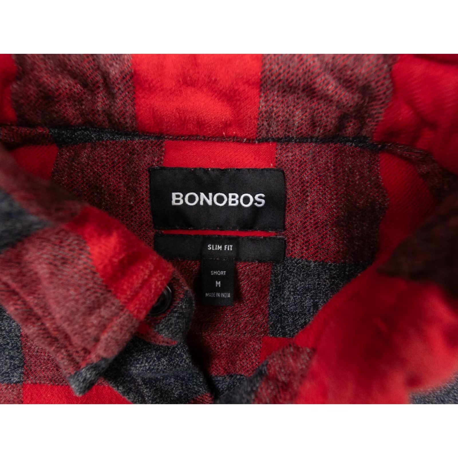 Bonobos Bonobos Men's Long Sleeve Flannel Shirt Medium Red Plaid Slim Fit Button-Up Size US M / EU 48-50 / 2 - 4 Thumbnail
