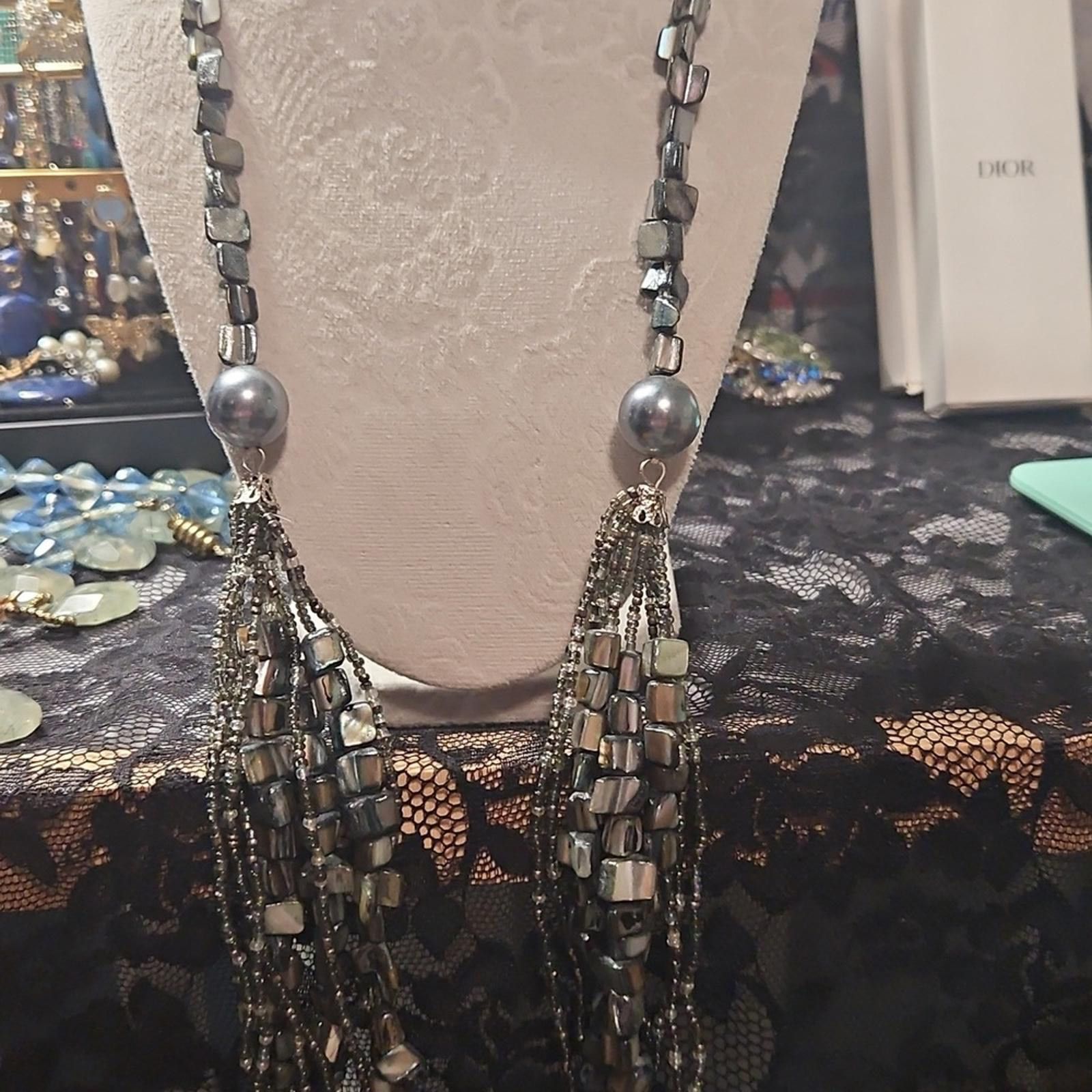 Other Elegant Multi-Strand Black and Silver Hematite Necklace Size ONE SIZE - 4 Thumbnail