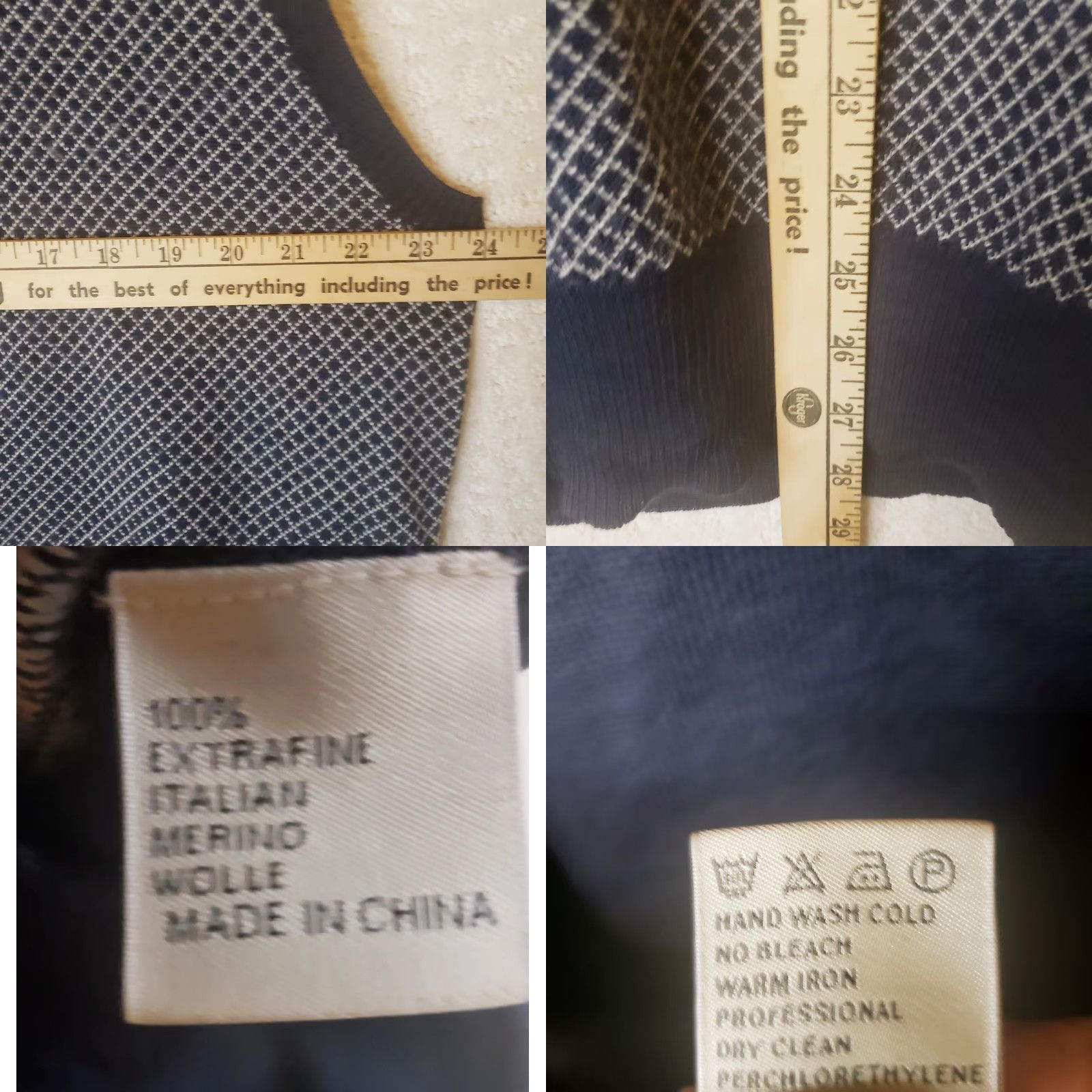 Peter Millar Peter Millar Men Large Sleeveless Golf Vest Merino 100% Wool V-Neck Gray Check Size US L / EU 52-54 / 3 - 9 Thumbnail