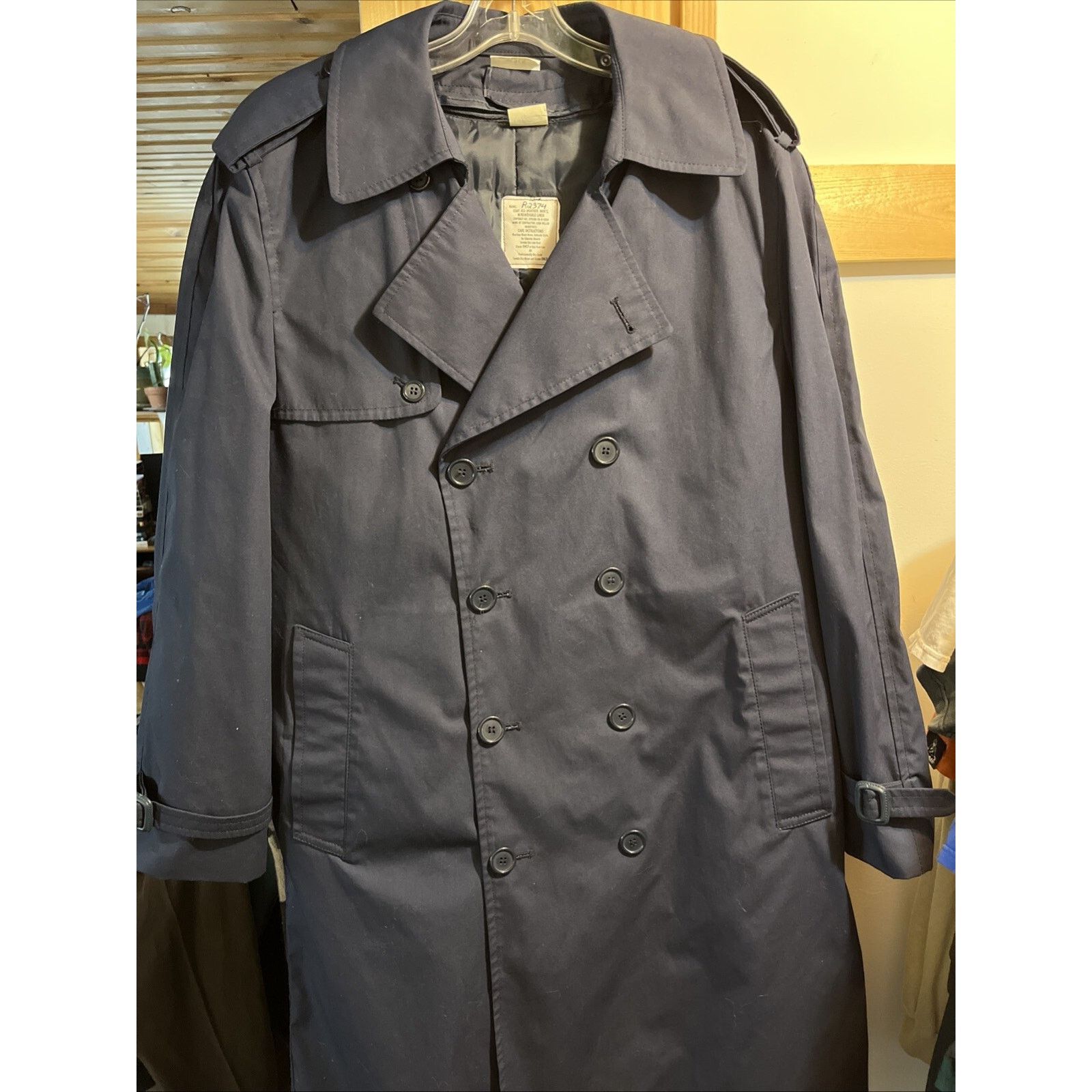 Other US Military Vintage Men’s 42R Navy 8 Button LS Trenchcoat Size US XXL / EU 58 / 5 - 2 Thumbnail