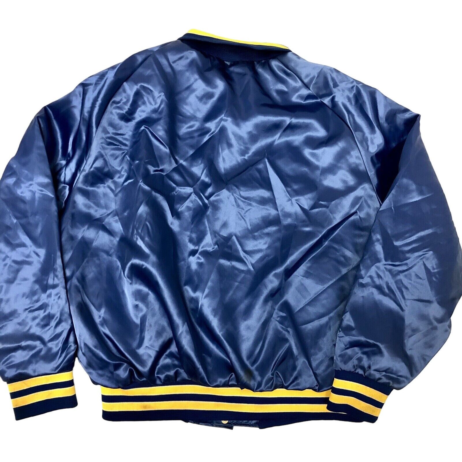 Other Vtg Hilton Blue Shiny SATIN Windbreaker Maze Nails Ringer Size US XL / EU 56 / 4 - 10 Thumbnail