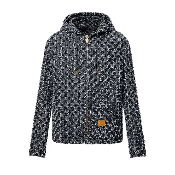 Flocked Monogram Denim Hoodie