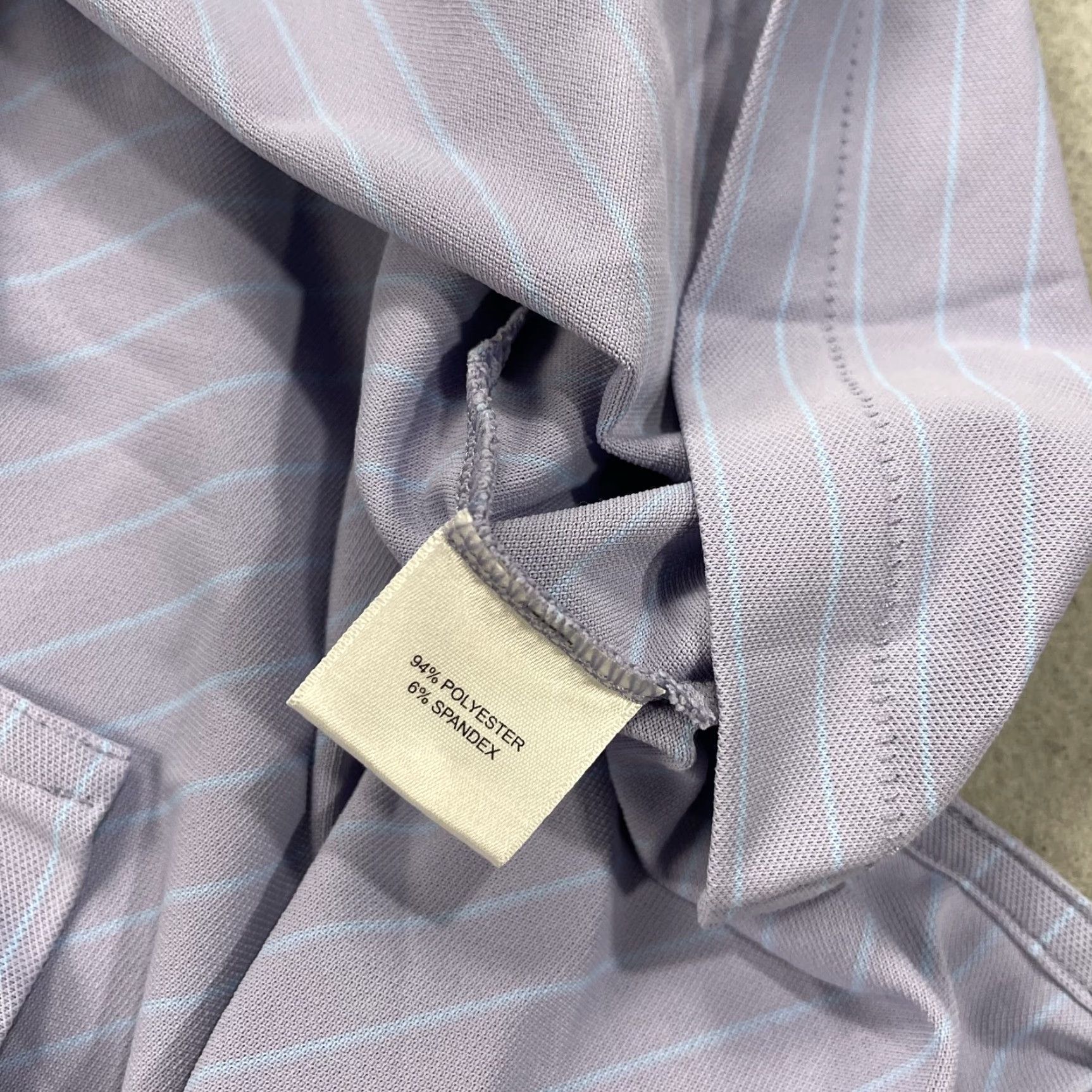 Peter Millar Summer Comfort Polo Shirt Mens M Purple Stripe Golf Activewear Short Sleeve