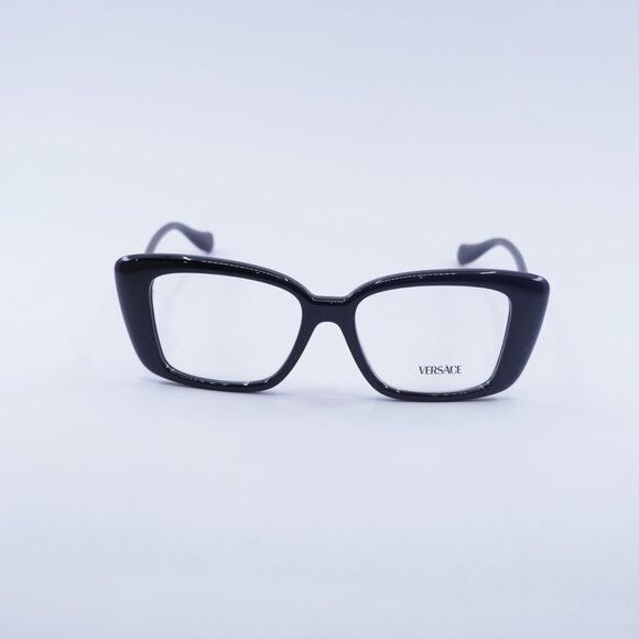 Versace Versace VE3385U GB1 Eyeglasses Shiny Black 53mm Square Frame Size ONE SIZE - 2 Thumbnail