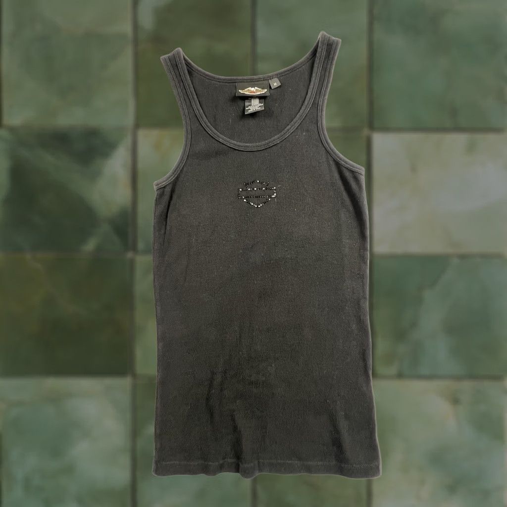 Harley Davidson Harley-Davidson Shirt Womens Medium Black Rhinestone Motorcycle Logo Tank Size M / US 6-8 / IT 42-44 - 1 Thumbnail