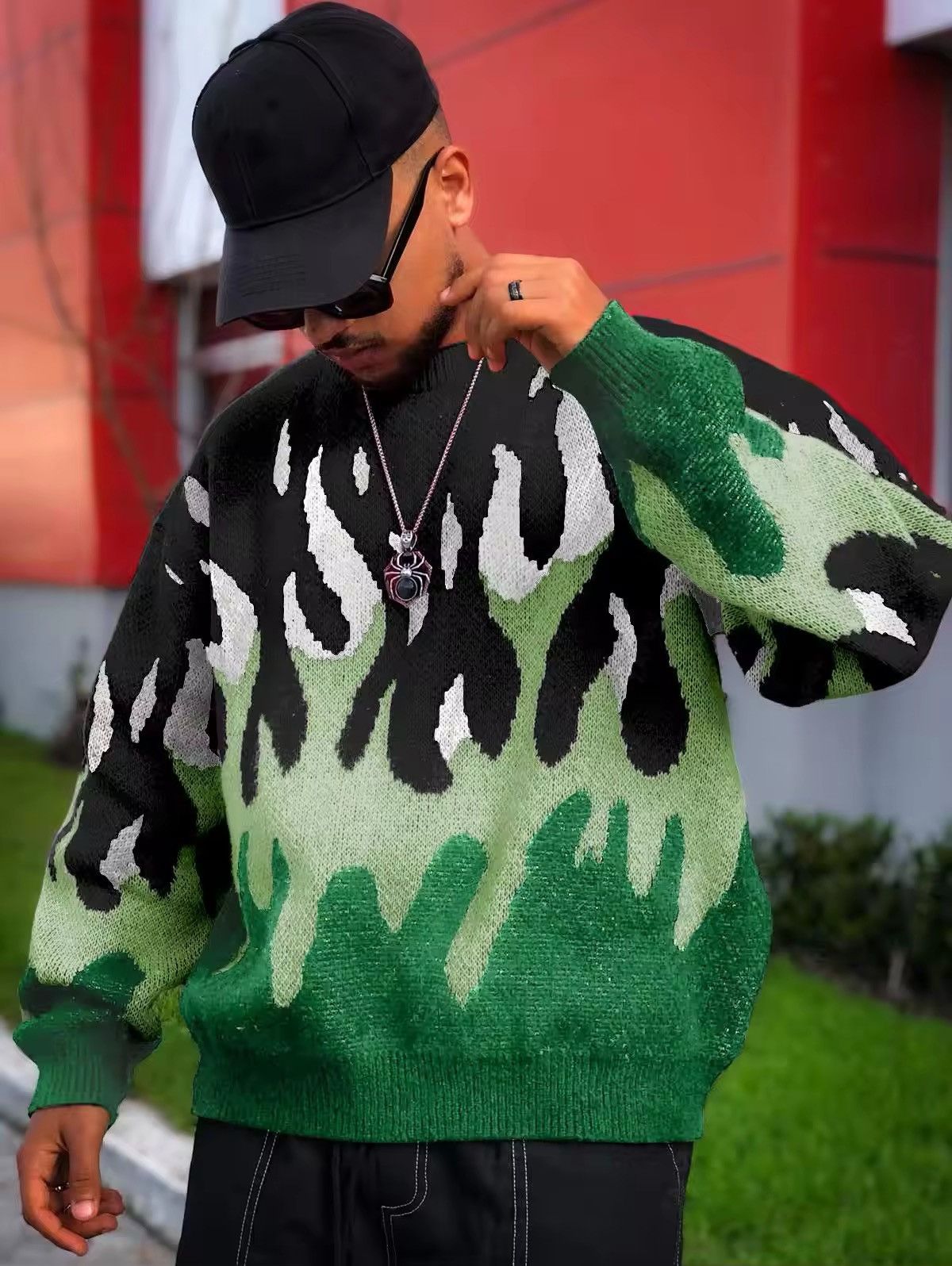 Other Knitted Jacquard Pattern Pullover Sweater Size US L / EU 52-54 / 3 - 1 Thumbnail