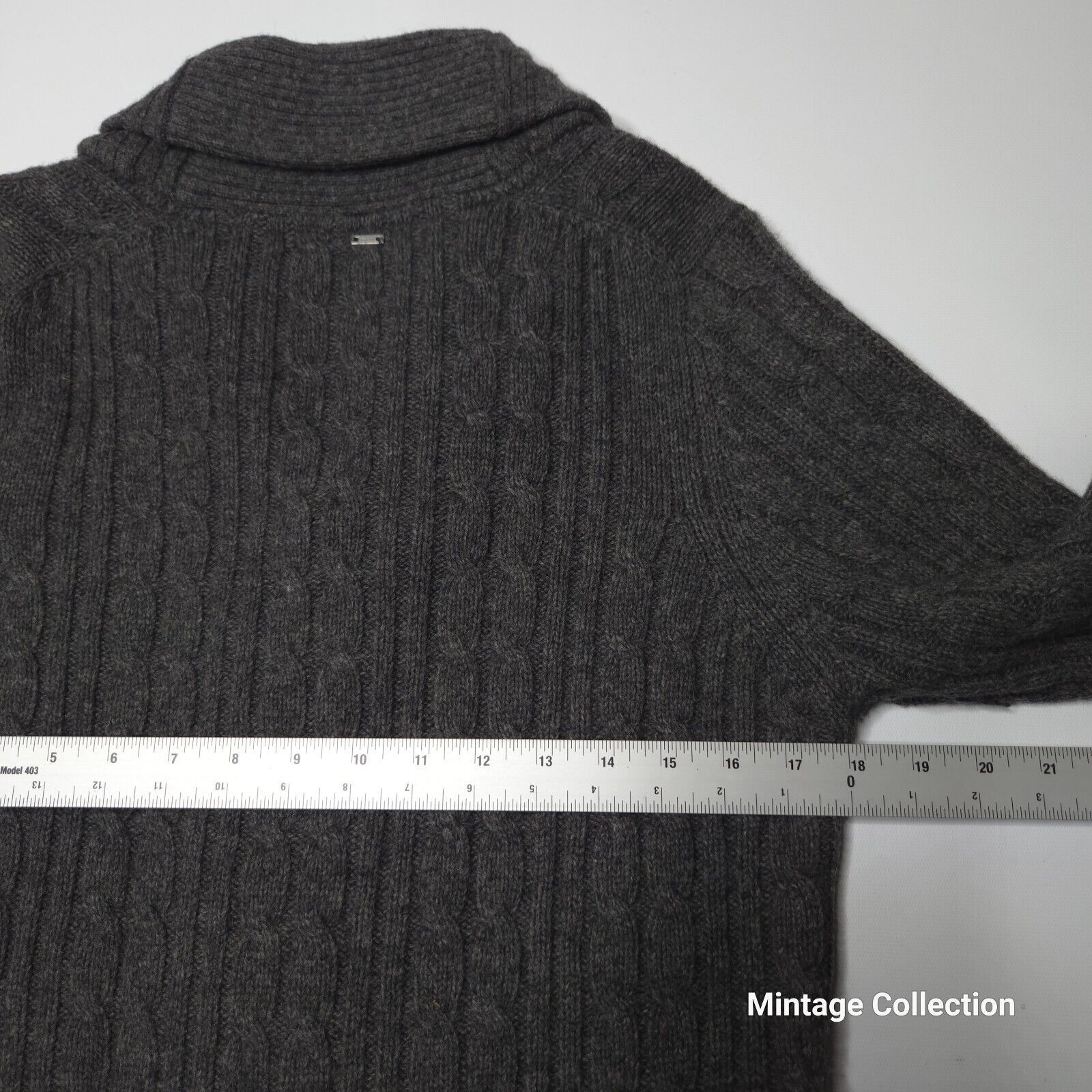 G-Star GSTAR CORRECT LINE GRAY WOOL BORRE SHAWL CARDIGAN CABLE KNIT Size US M / EU 48-50 / 2 - 13 Thumbnail