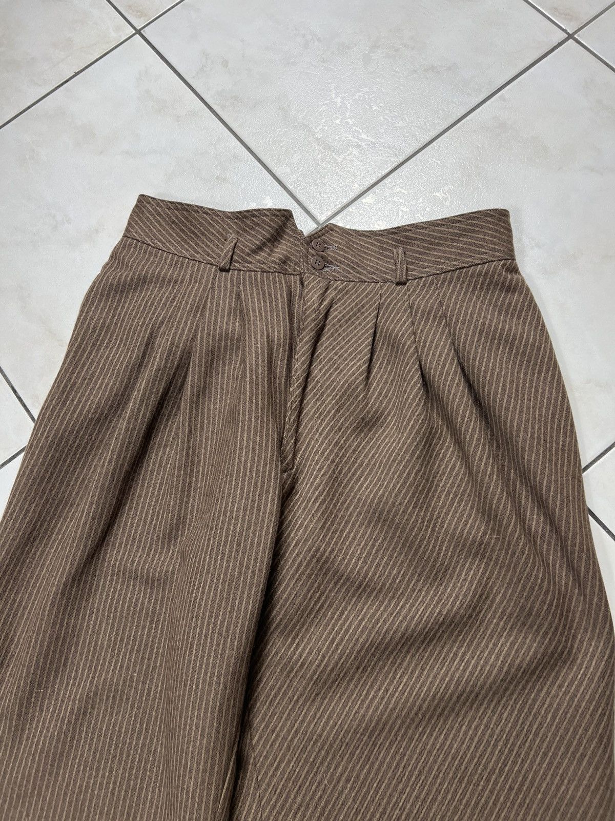 Vintage Vintage 60s Ettore Massari italian wool striped crease pants Size US 34 / EU 50 - 3 Thumbnail