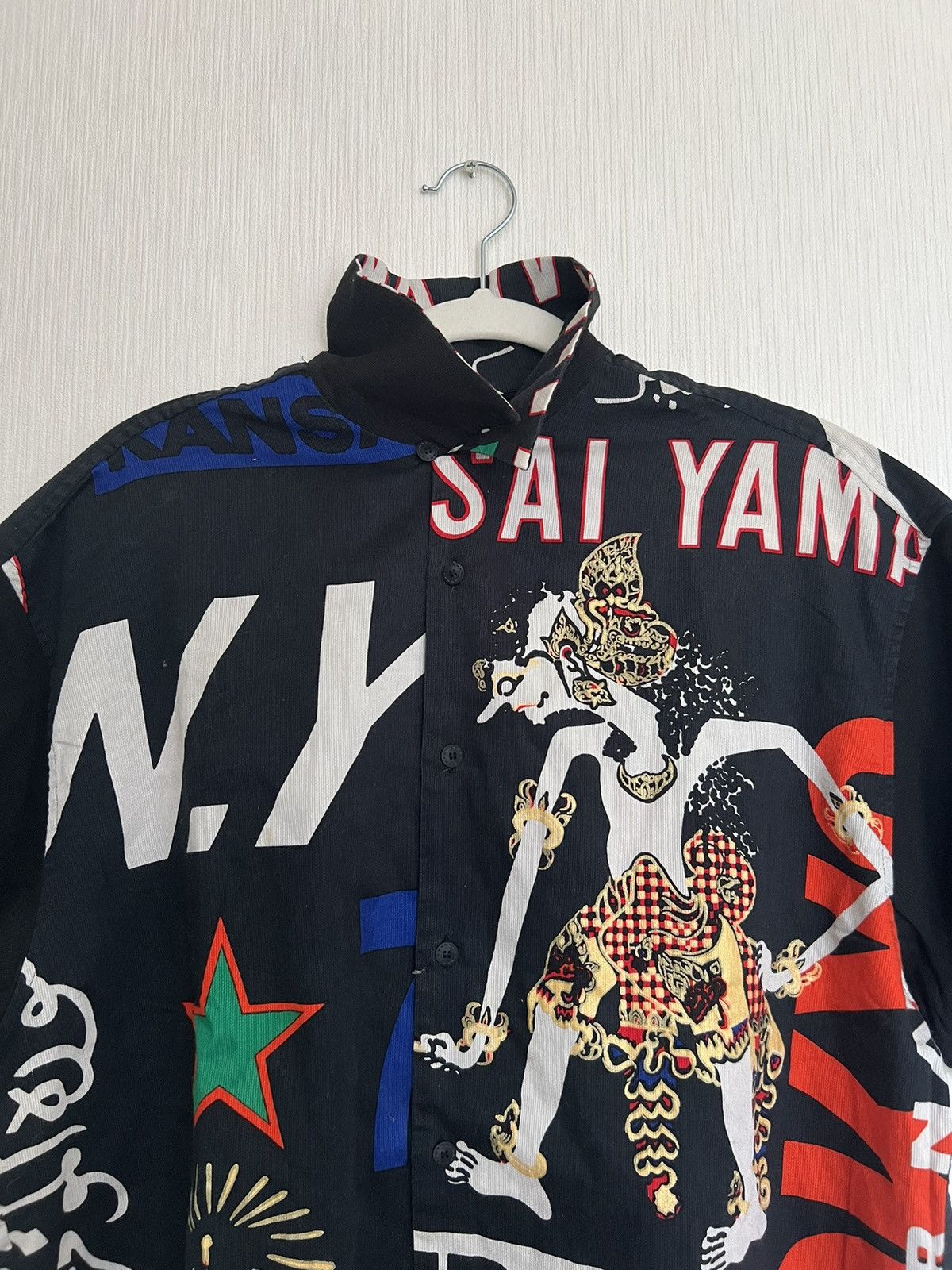 Kansai Yamamoto SUPER RARE🔥90s Kansai Man Buddha Jacquard Camp Collar Shirt Size US L / EU 52-54 / 3 - 3 Thumbnail