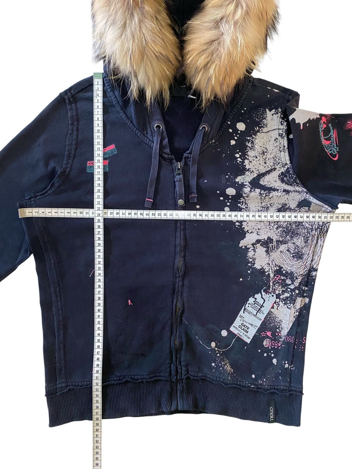 Japanese Brand Fur Vintage O’Neill Hoodie Paint Splatter Distressed Grunge Size US M / EU 48-50 / 2 - 19 Thumbnail