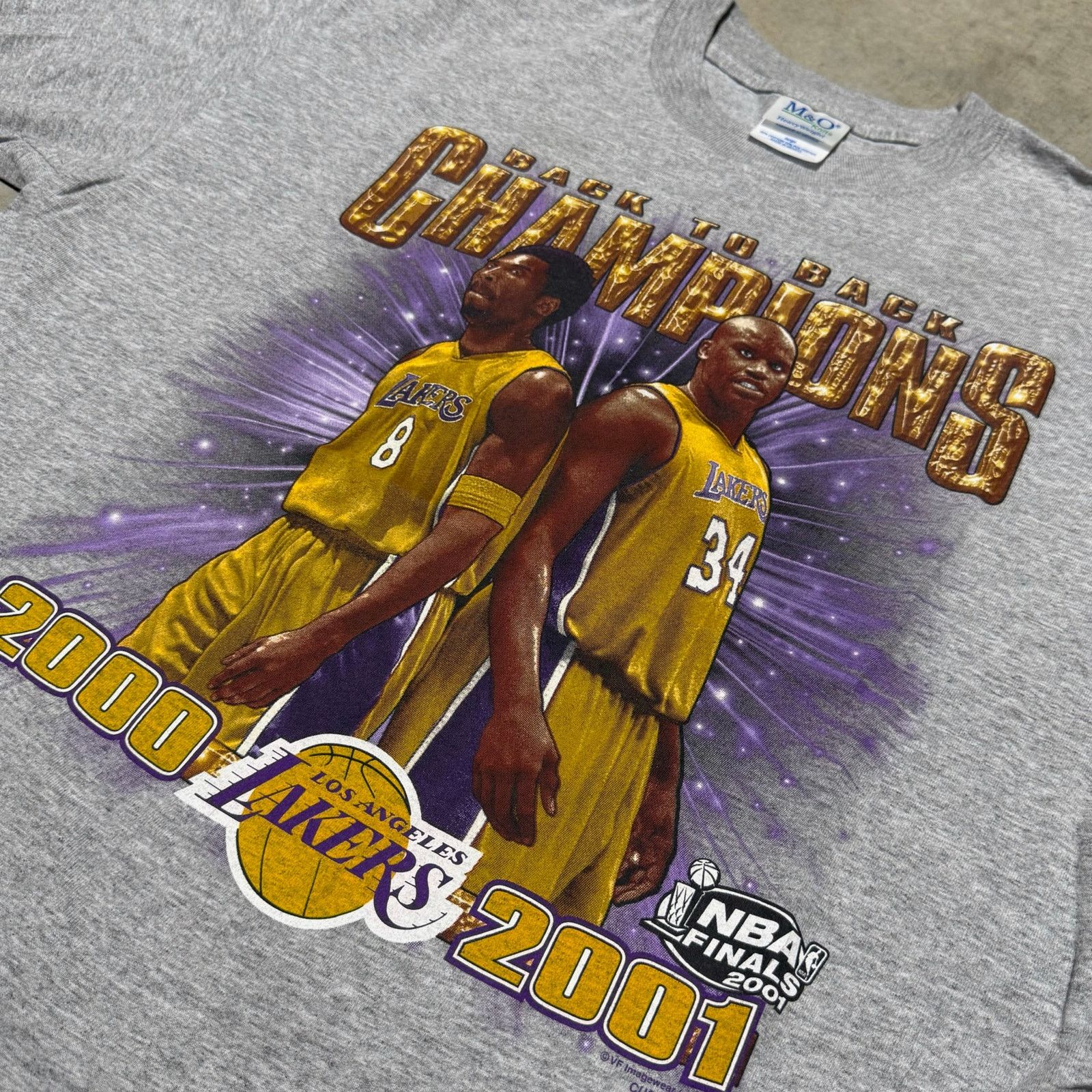 Fruit Of The Loom VINTAGE 2001 Lakers Kobe Bryant Shaq Back to Back Champions Size US L / EU 52-54 / 3 - 3 Thumbnail