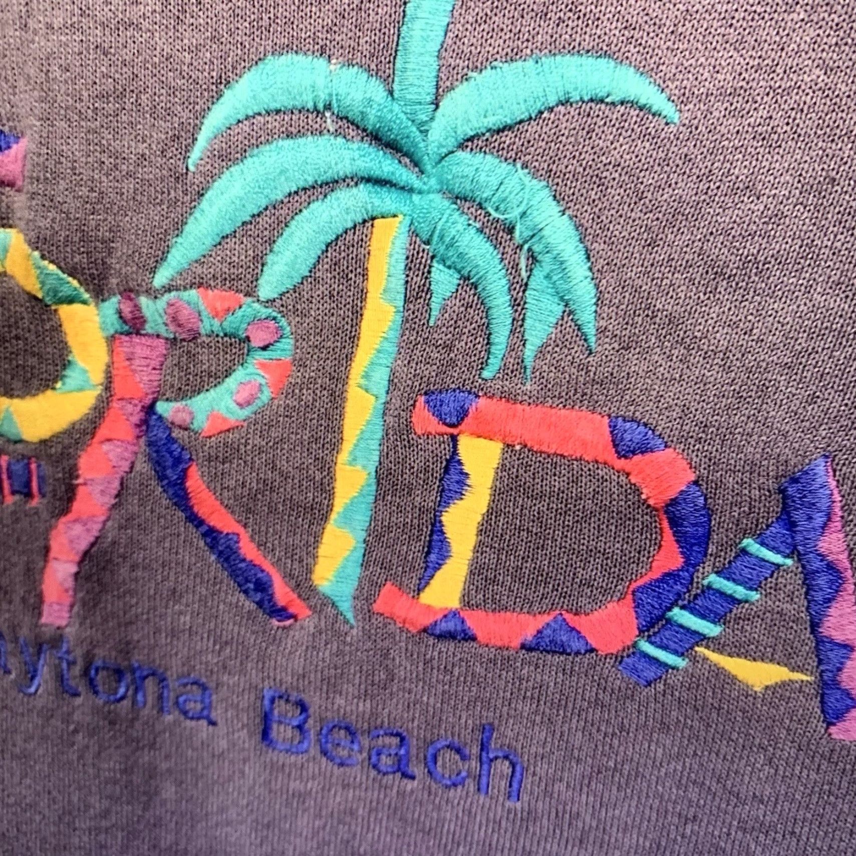Fruit Of The Loom VINTAGE Fruit of the Loom Sweatshirt Adult Large Daytona Beach Embroidered Logo 90s Retro Beach USA Cotton Fleece Size US L / EU 52-54 / 3 - 5 Thumbnail