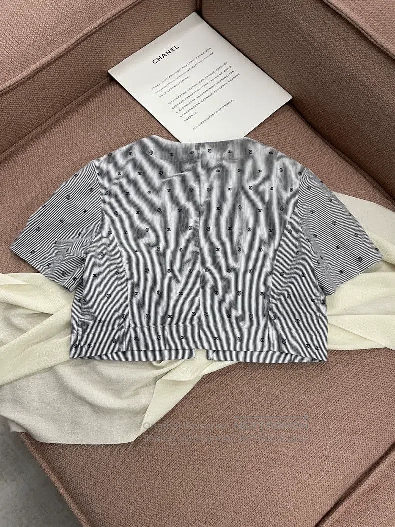 Chanel Chanel Striped embroidered logo camelia double C short-sle Size XS / US 0-2 / IT 36-38 - 4 Thumbnail