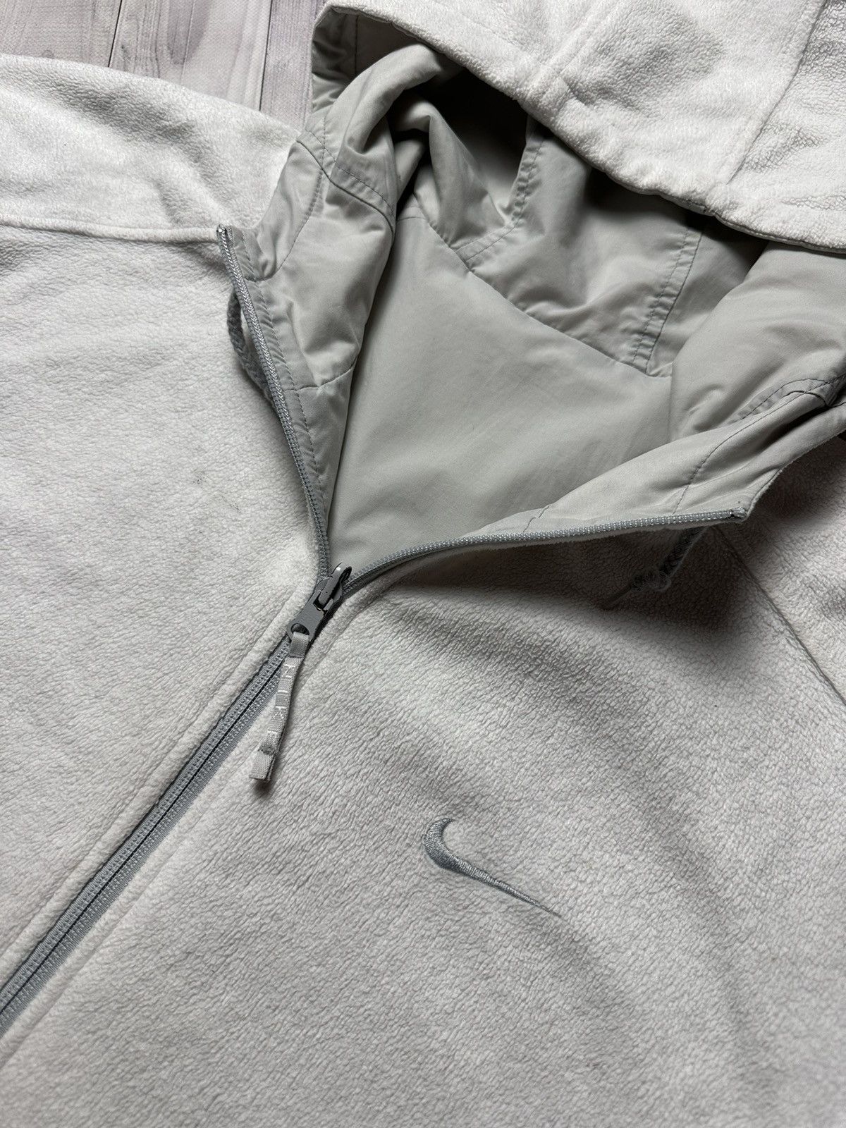 Nike × Vintage Vintage Nike parka jacket white reversible fleece size L/Xl Size US L / EU 52-54 / 3 - 3 Thumbnail
