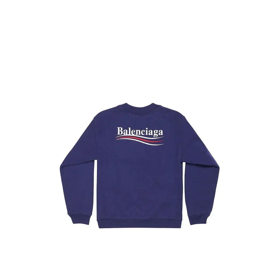 Balenciaga o1mt1gz0325 KIDS - Political Campaign Sweatshirt in Blue Size M / US 6-8 / IT 42-44 - 2 Thumbnail