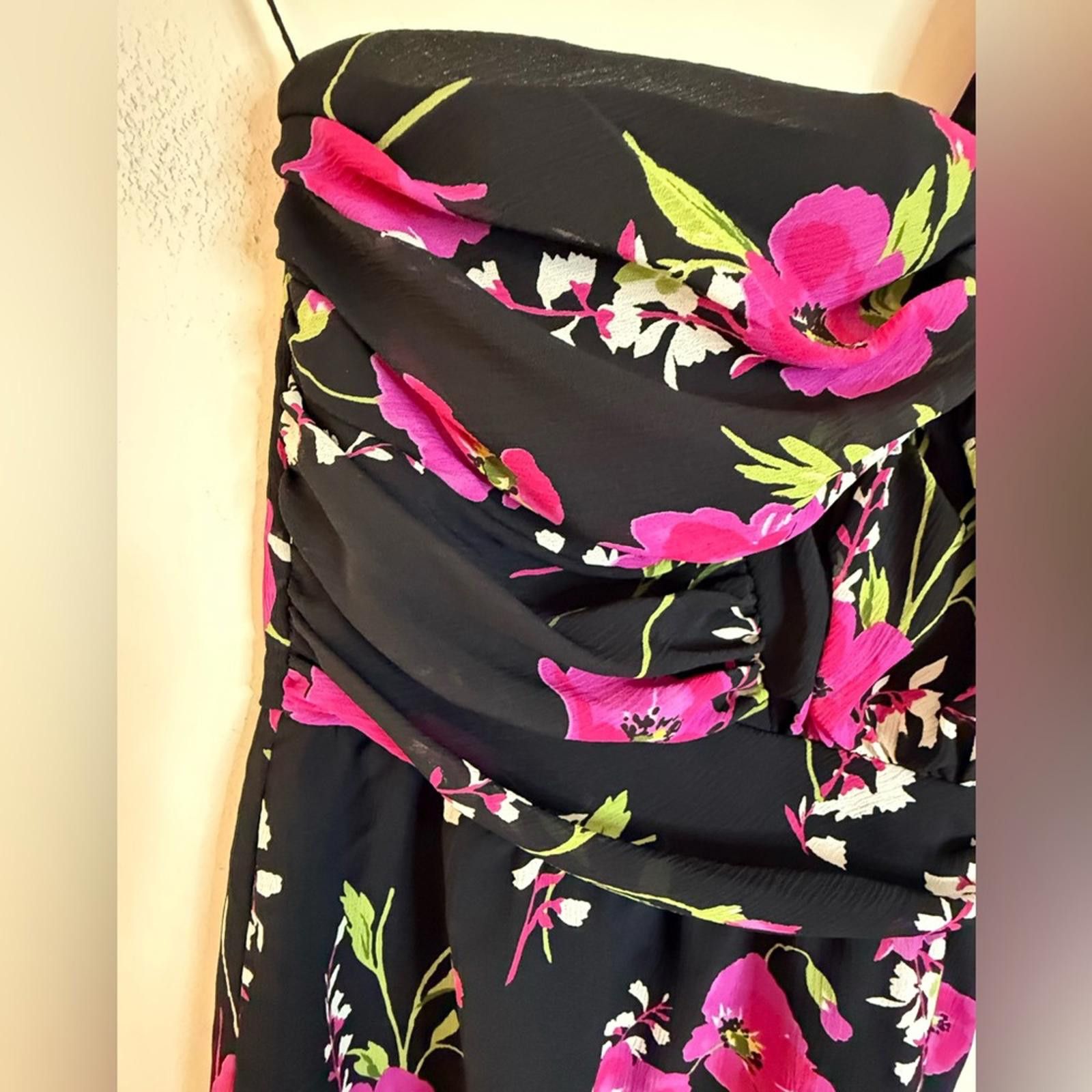 Other Delia’s floral one shoulder mini dress black pink green SZ 3 Size M / US 6-8 / IT 42-44 - 4 Thumbnail