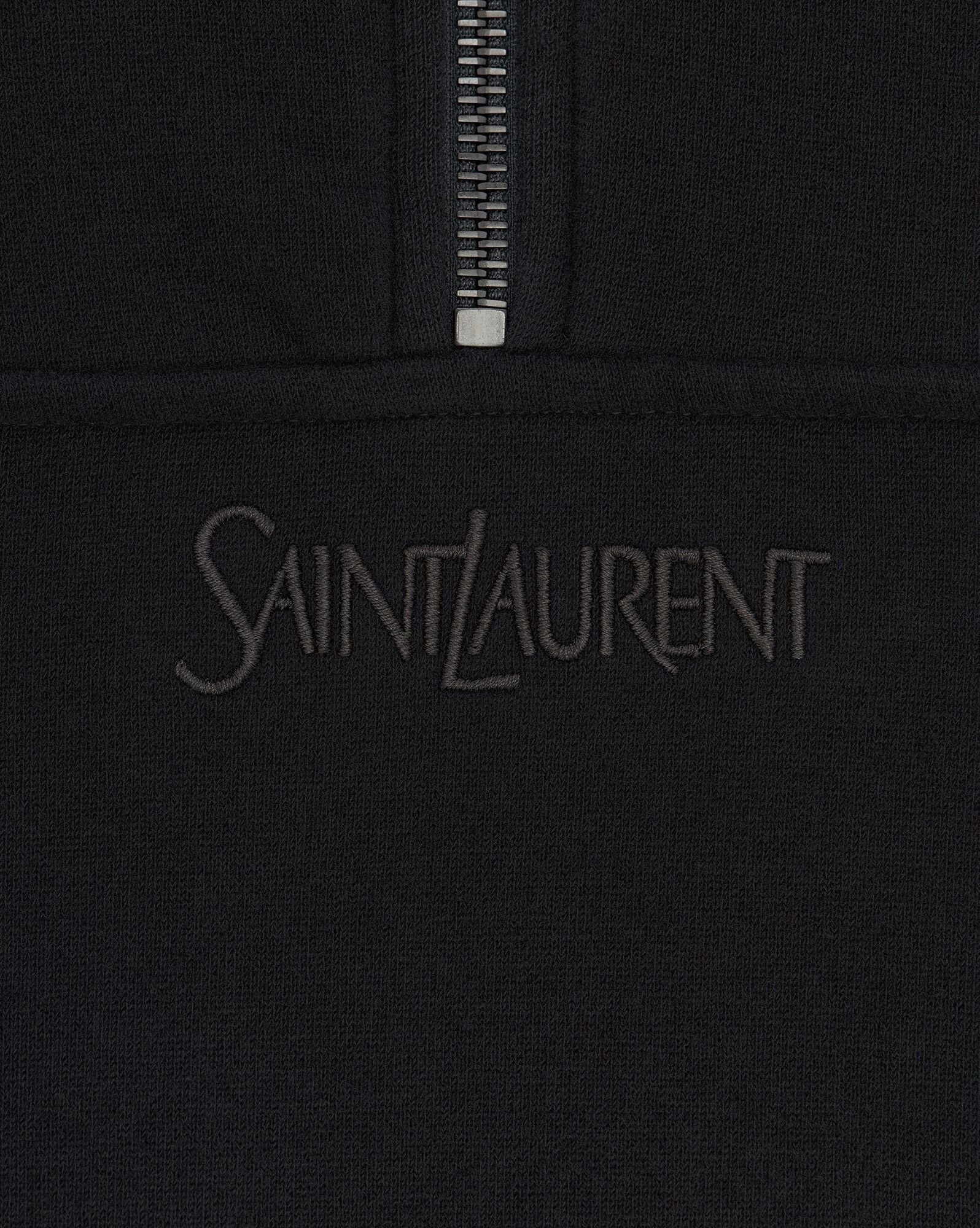 Saint Laurent Paris oc11z0126 750517 Half-Zip Sweatshirt in Black Size US M / EU 48-50 / 2 - 4 Thumbnail