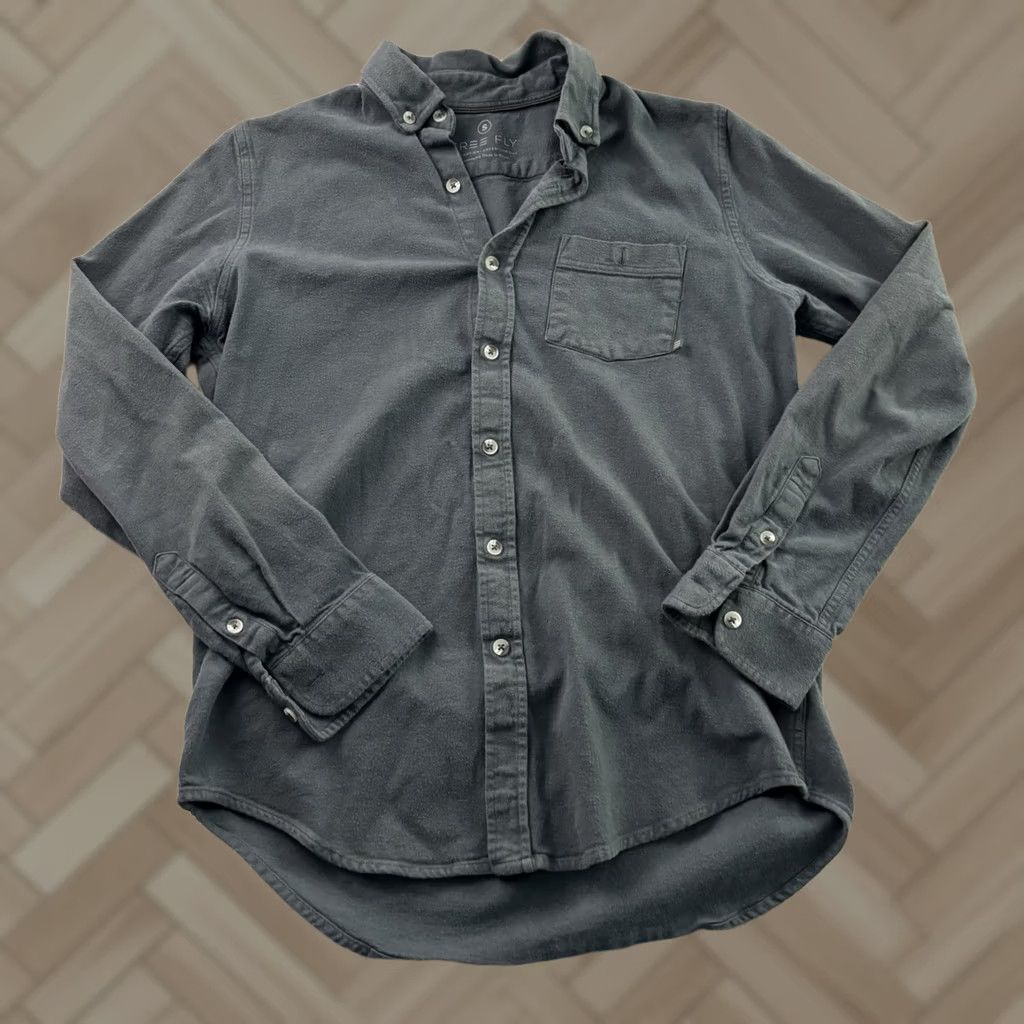 Vintage Free Fly Chamois Long Sleeve Button Front Shirt Mens Small Gray Casual Cotton Button-Up Shirt Size US S / EU 44-46 / 1 - 1 Thumbnail