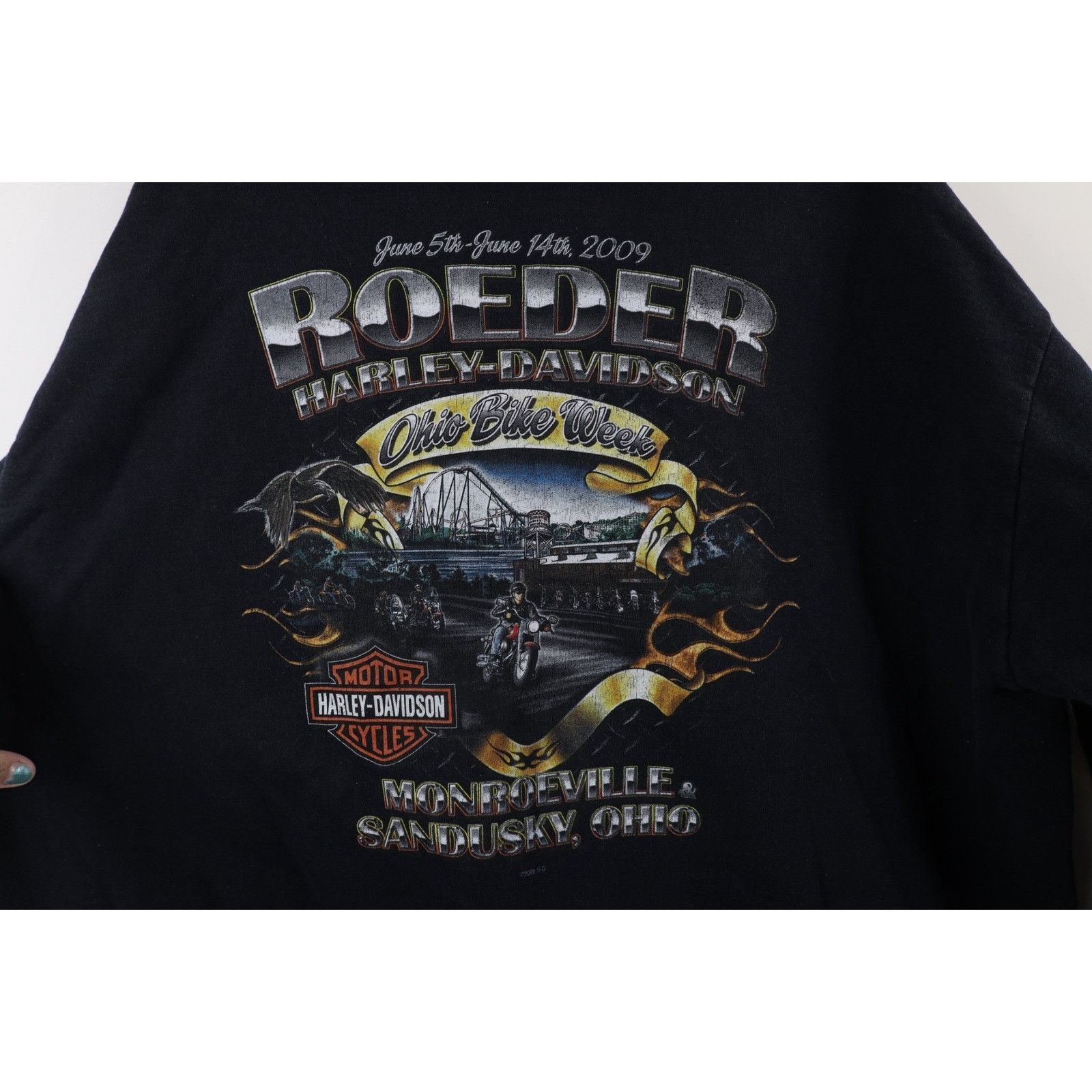 Harley Davidson Vintage Y2K Harley Davidson Ohio Bike Week Fire Hoodie Size US XL / EU 56 / 4 - 11 Thumbnail