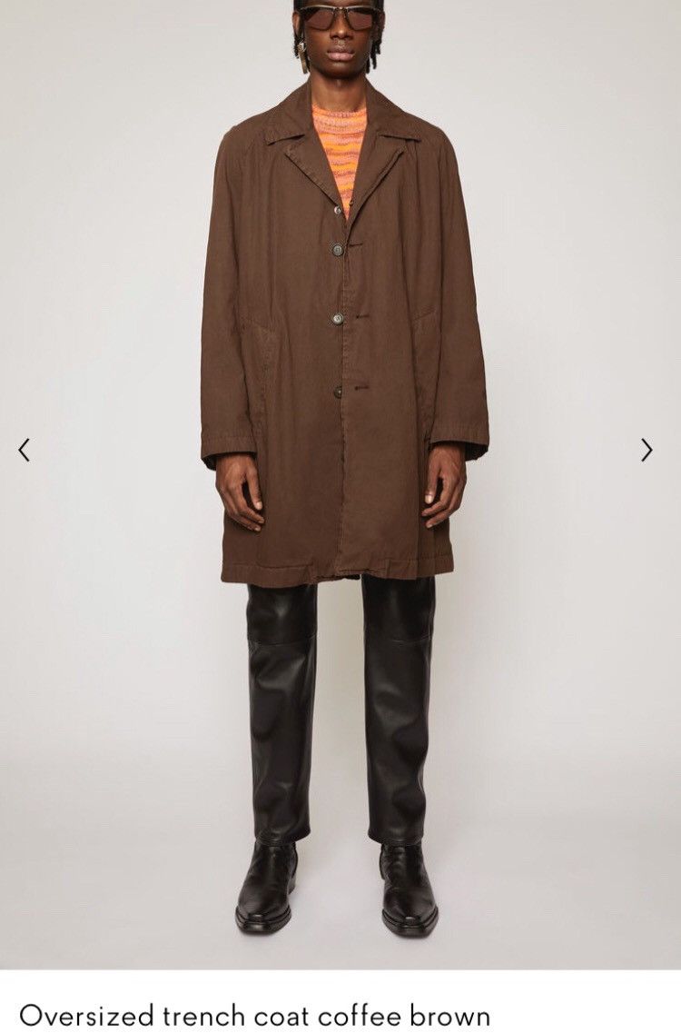 Image of Acne Studios Ss20 Oversized Trench Coat In Coffee Brown, Men's (Size XL)