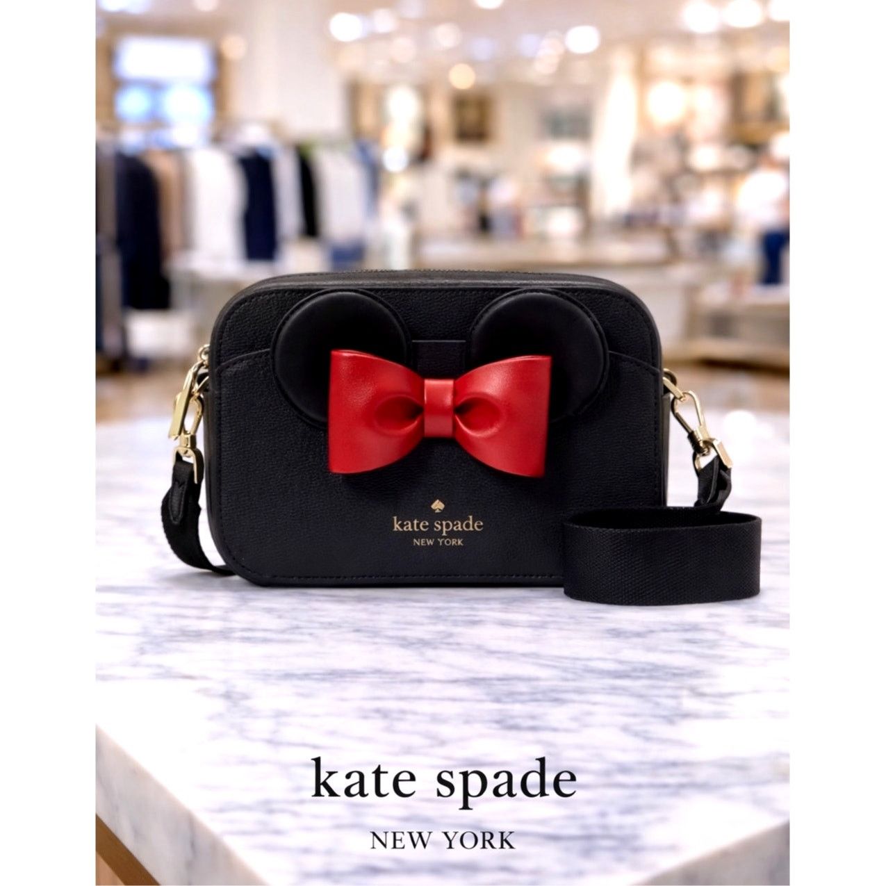 Kate Spade Kate Spade Minnie Mouse Mini Camera Bag Black and Red Size ONE SIZE - 1 Thumbnail