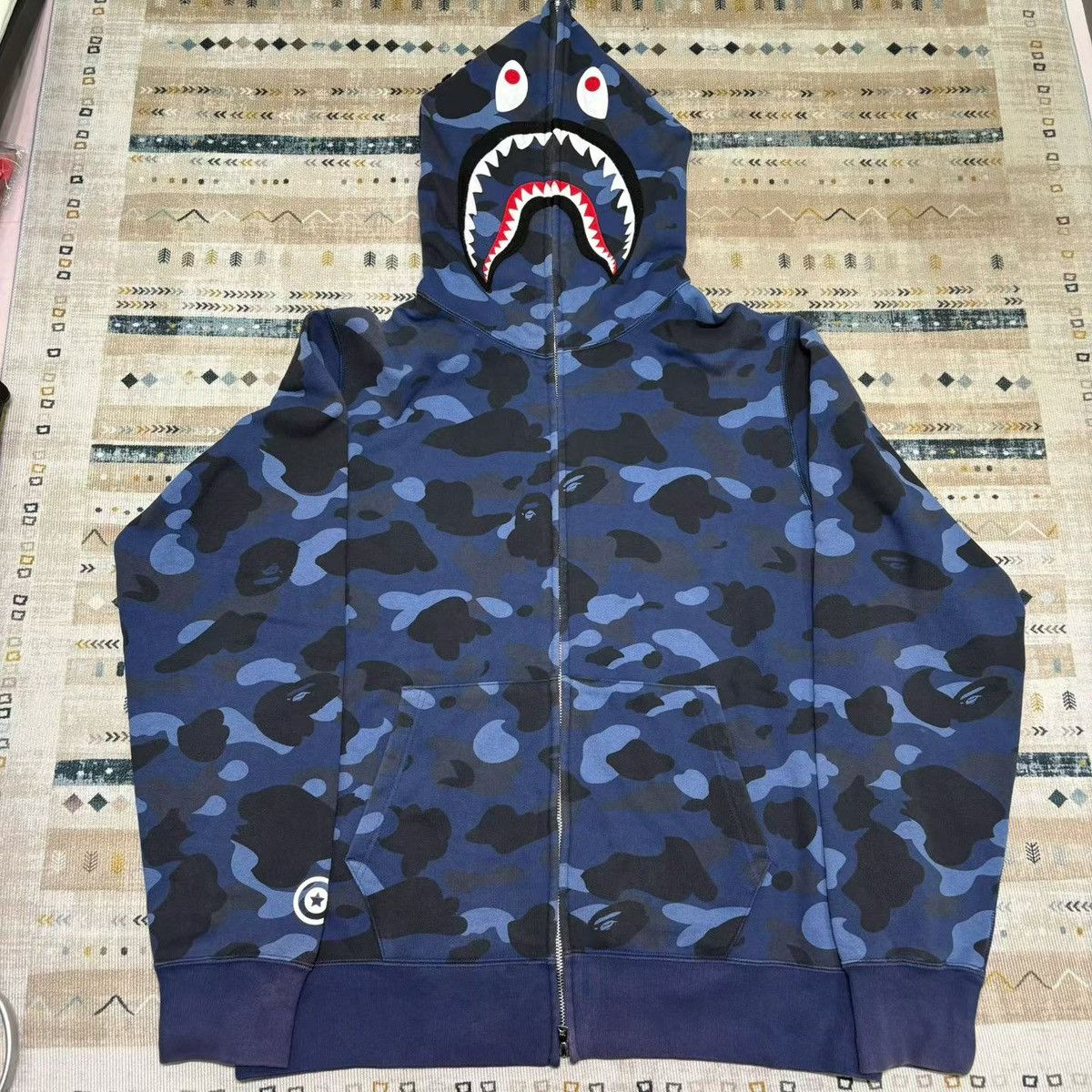 Bape × Coach Bape x Coach Shark Full Zip White Multi Color Hoodie