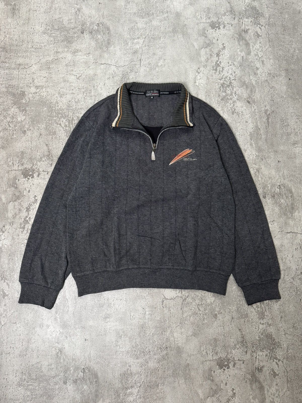 Kansai Yamamoto VINTAGE KANSAI YAMAMOTO SWEATER WITH HALF ZIPER Size US M / EU 48-50 / 2 - 1 Thumbnail