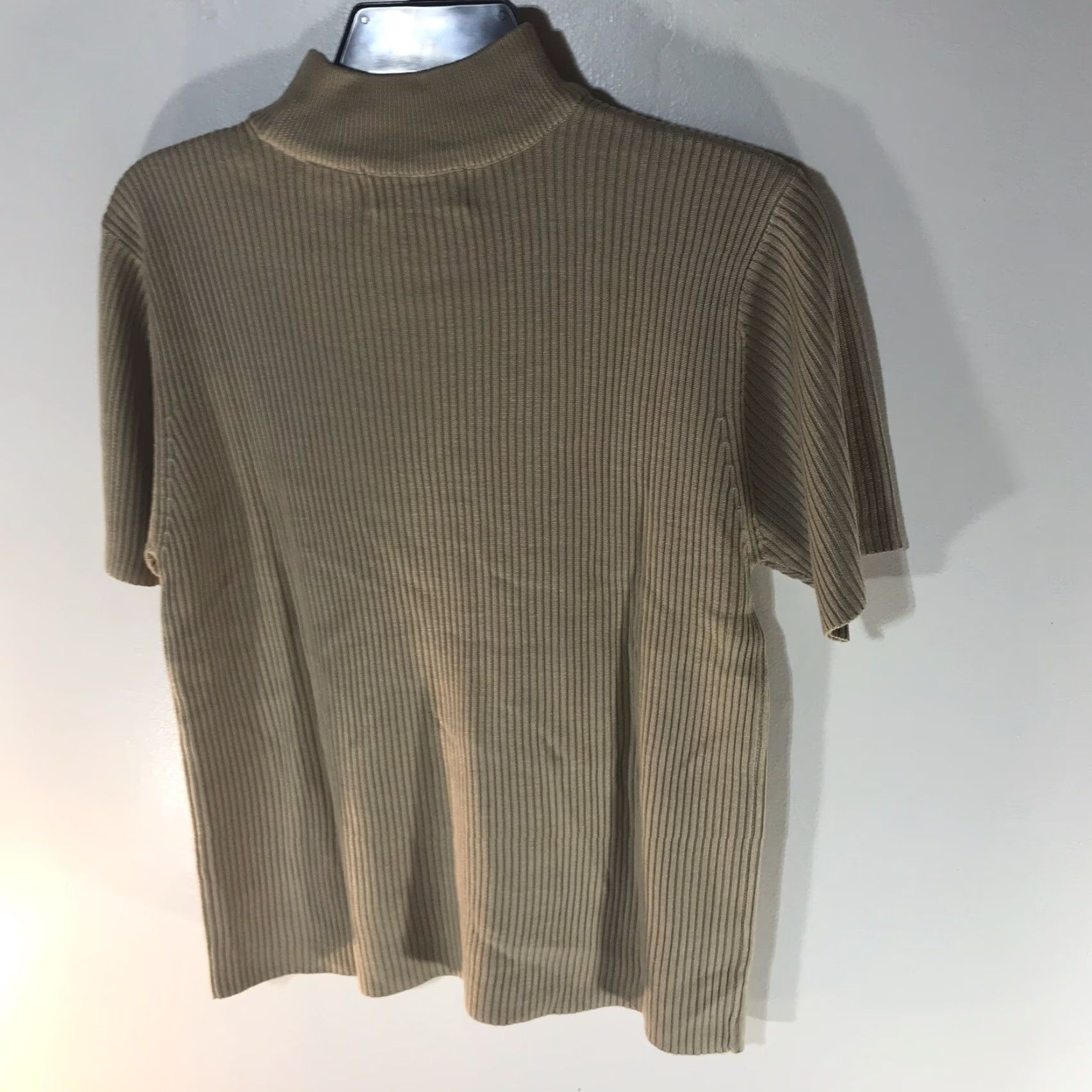 Vintage Studio Works Lightweight Beige Mock Neck Sweater Womens Size M - Cap Sleeve, Casual, Comfort Size M / US 6-8 / IT 42-44 - 4 Thumbnail