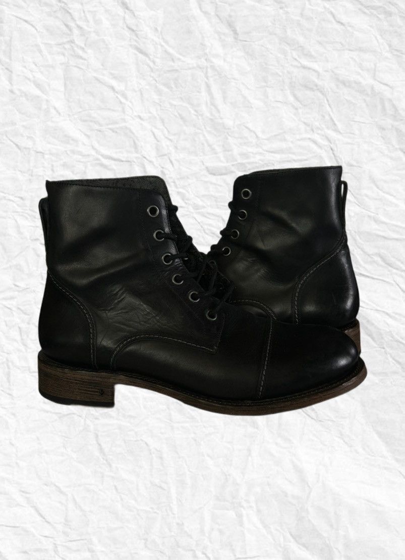 John Varvatos John Varvatos Black Leather Cap Toe Boots Size US 10 / EU 43 - 3 Thumbnail